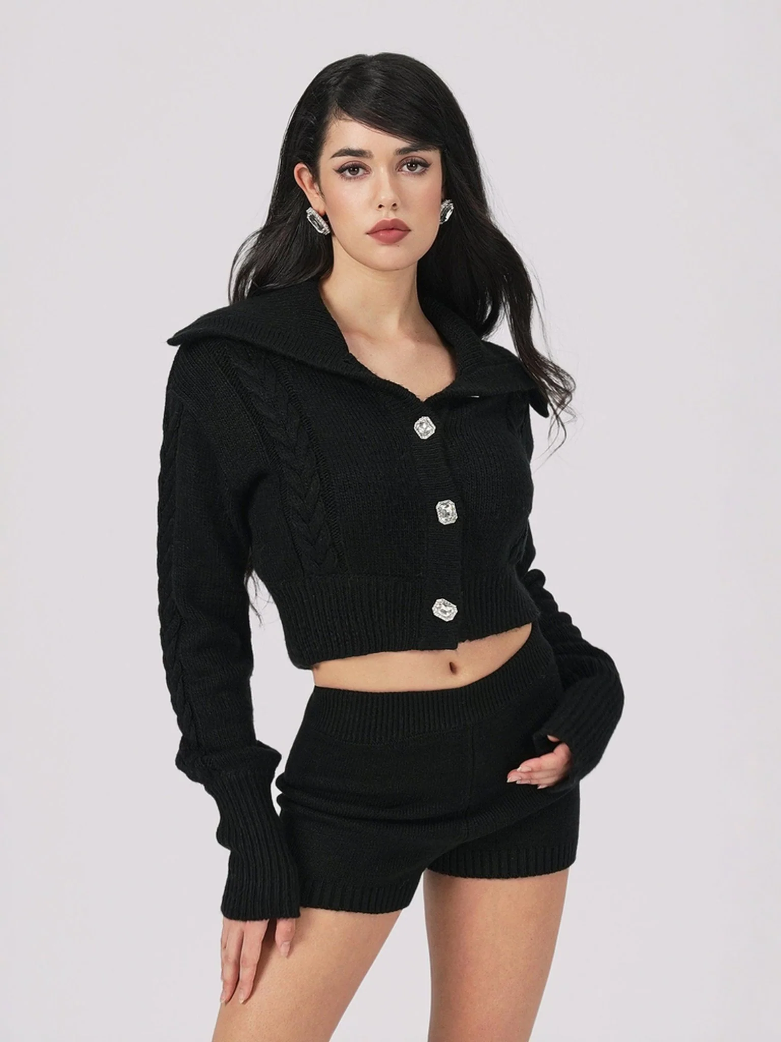 Addison Coat + Scarf Set (Black) (Final Sale)