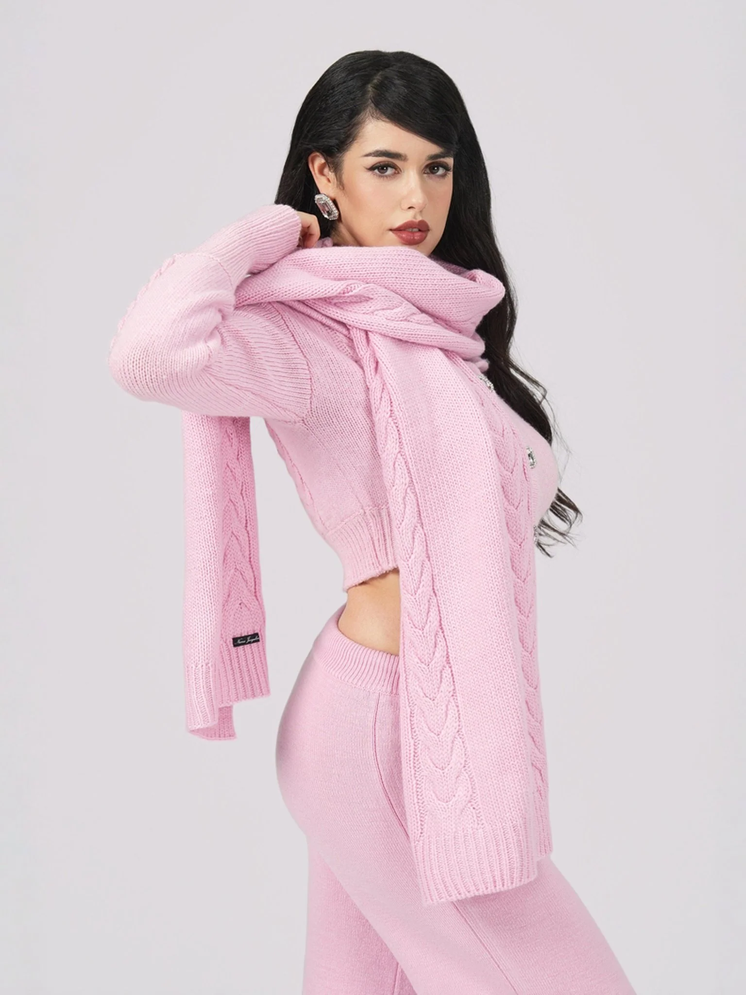 Addison Coat + Scarf Set (Pink) (Final Sale) - Image 6
