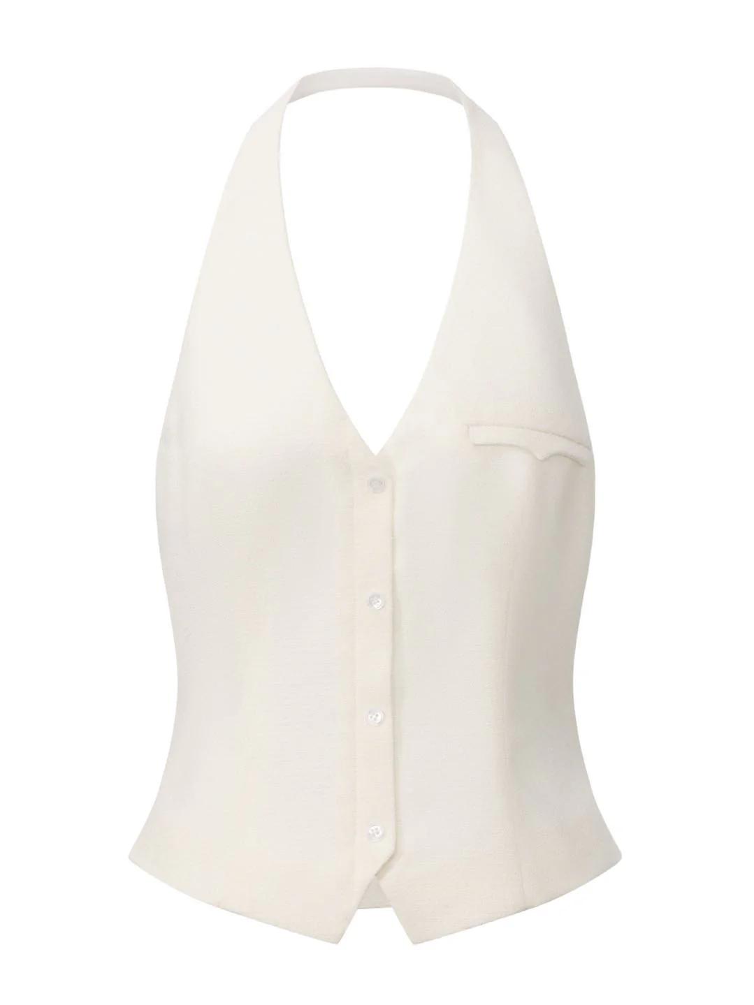 Amara Tailored Halter White Vest - Image 8