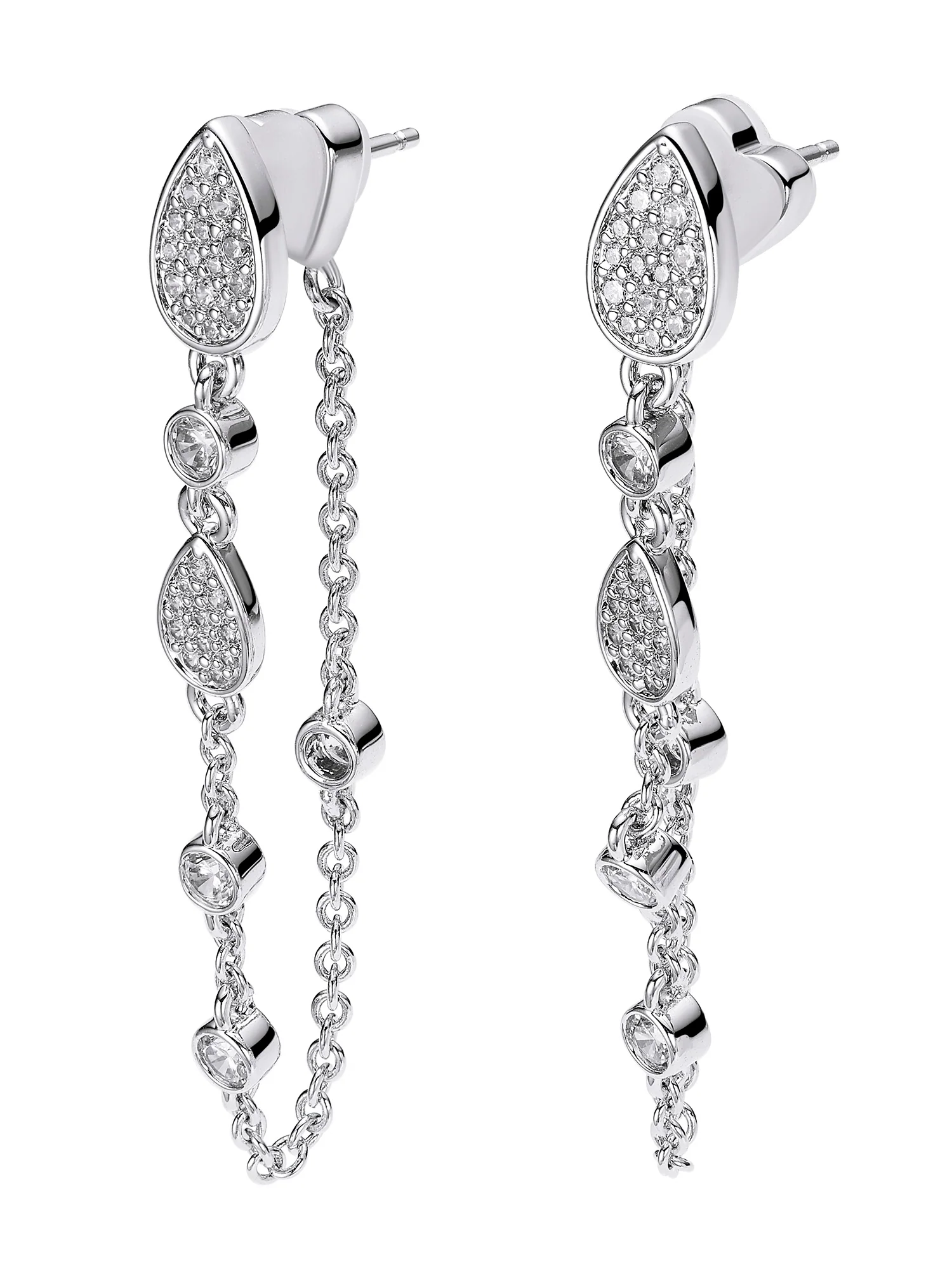 Amélie Crystal Drop Chain Earrings - Image 5