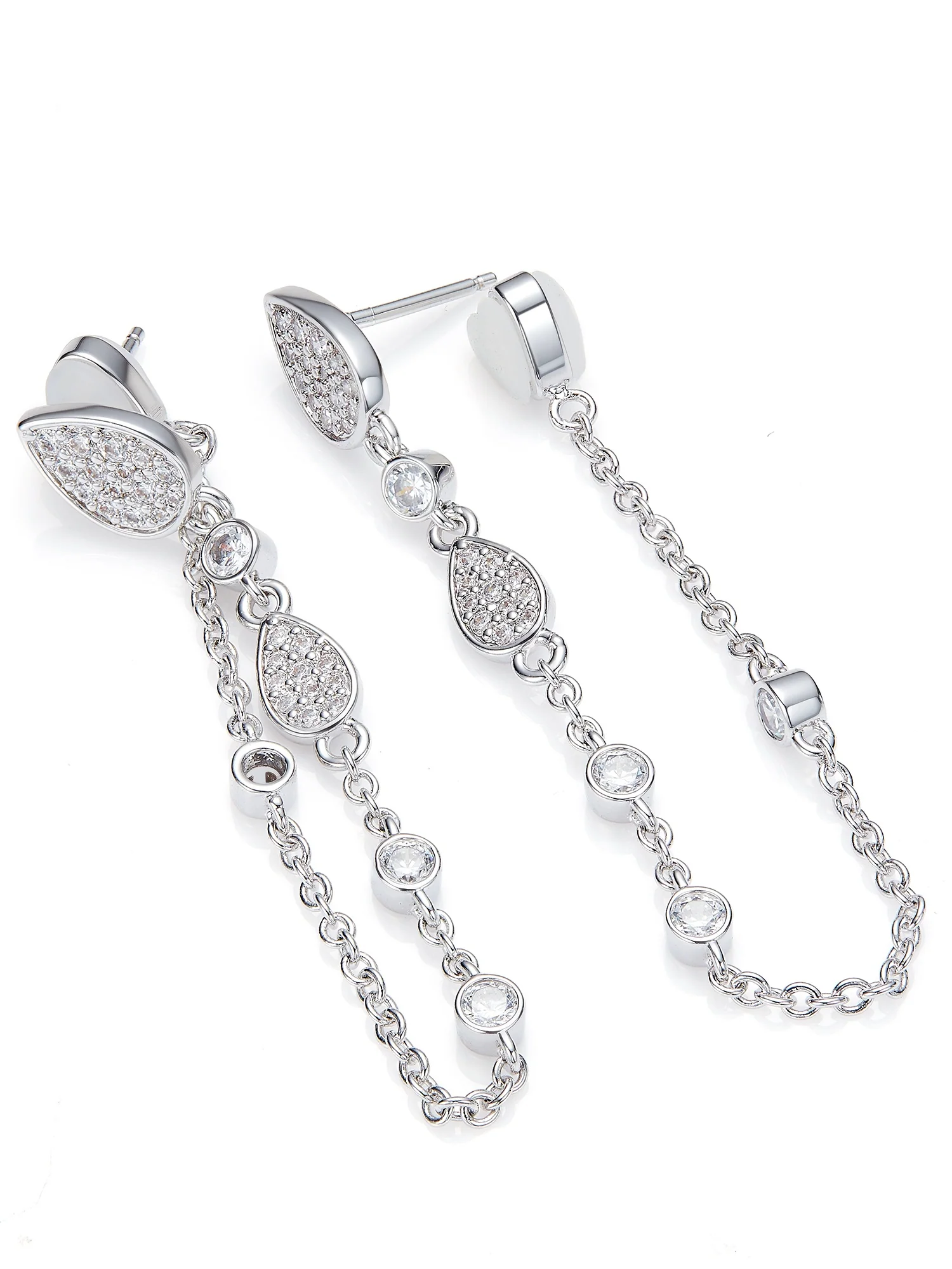 Amélie Crystal Drop Chain Earrings - Image 6