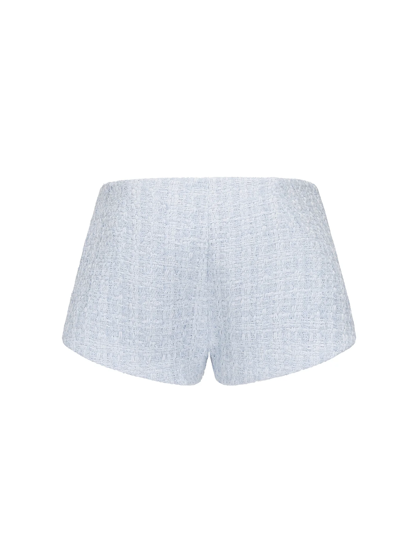 Annabella Textured Blue Woven Shorts (Final Sale) - Image 6