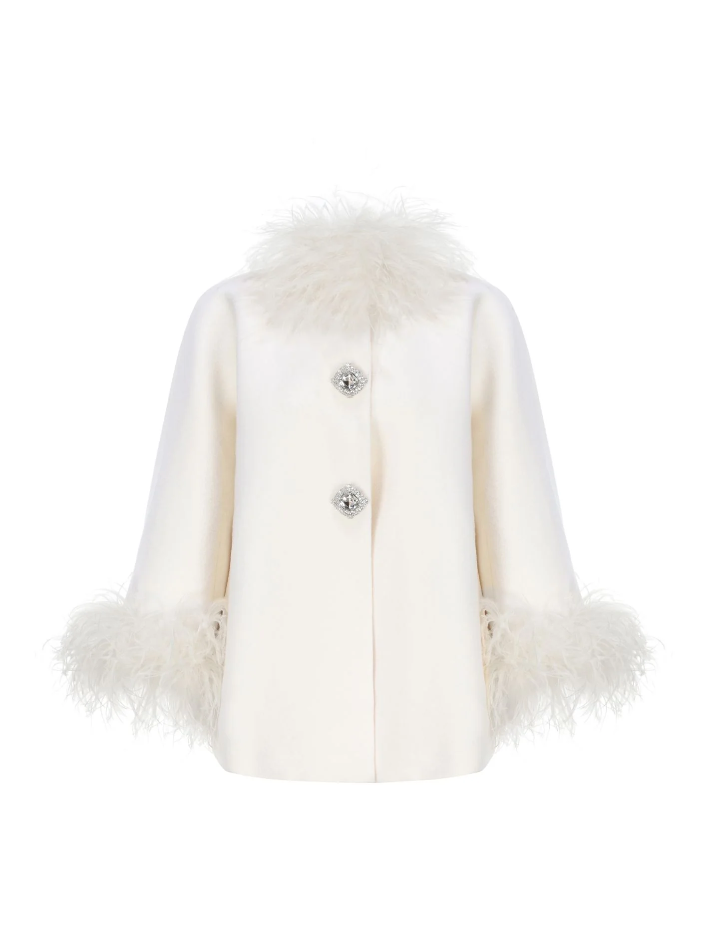 Angelica Feather Coat (White) (Final Sale) - Image 7