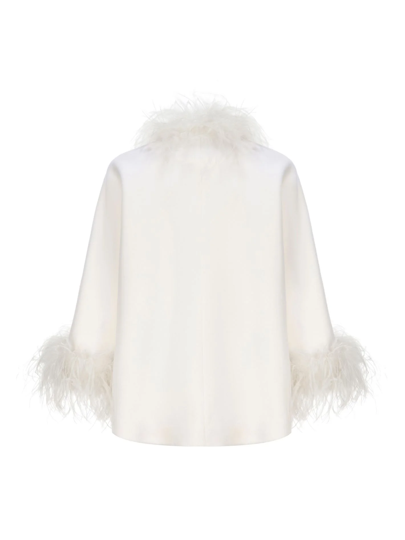 Angelica Feather Coat (White) (Final Sale) - Image 8