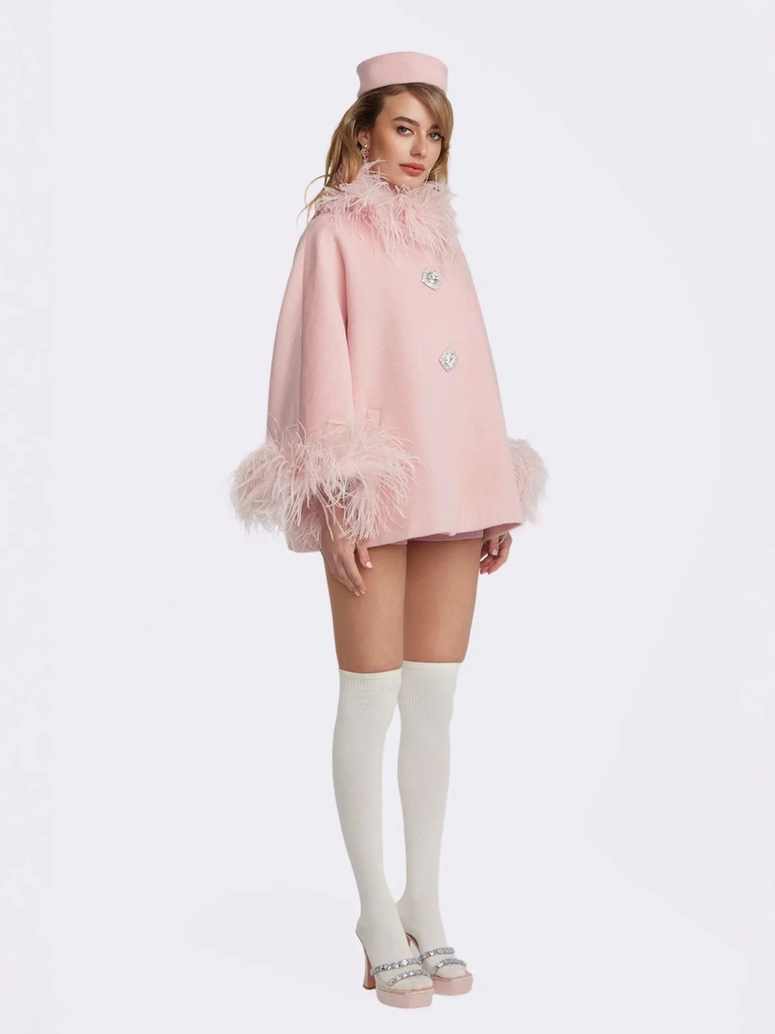 Angelica Feather Coat (Pink) (Final Sale) - Image 6