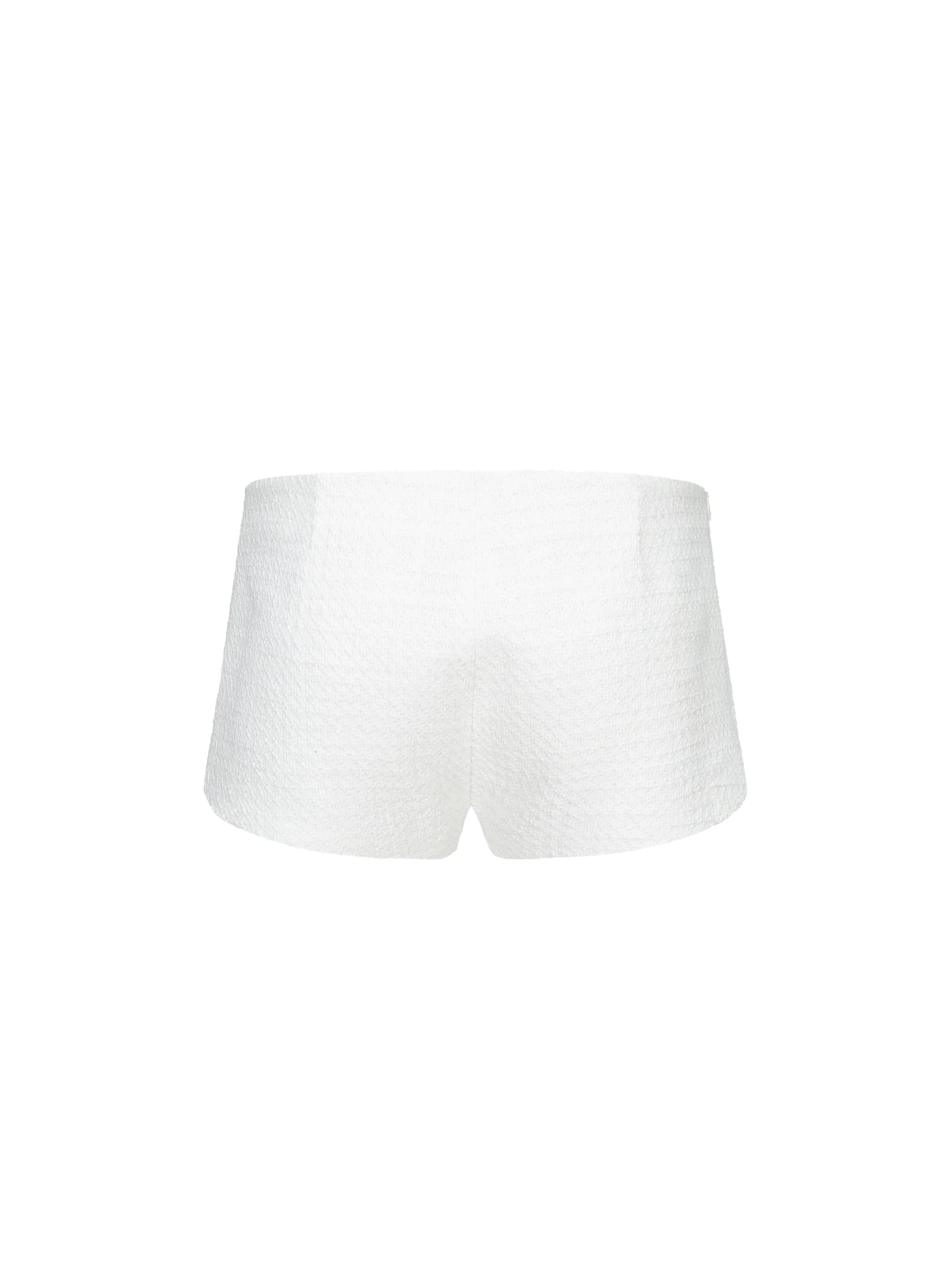 Annabella Textured White Woven Shorts - Image 10