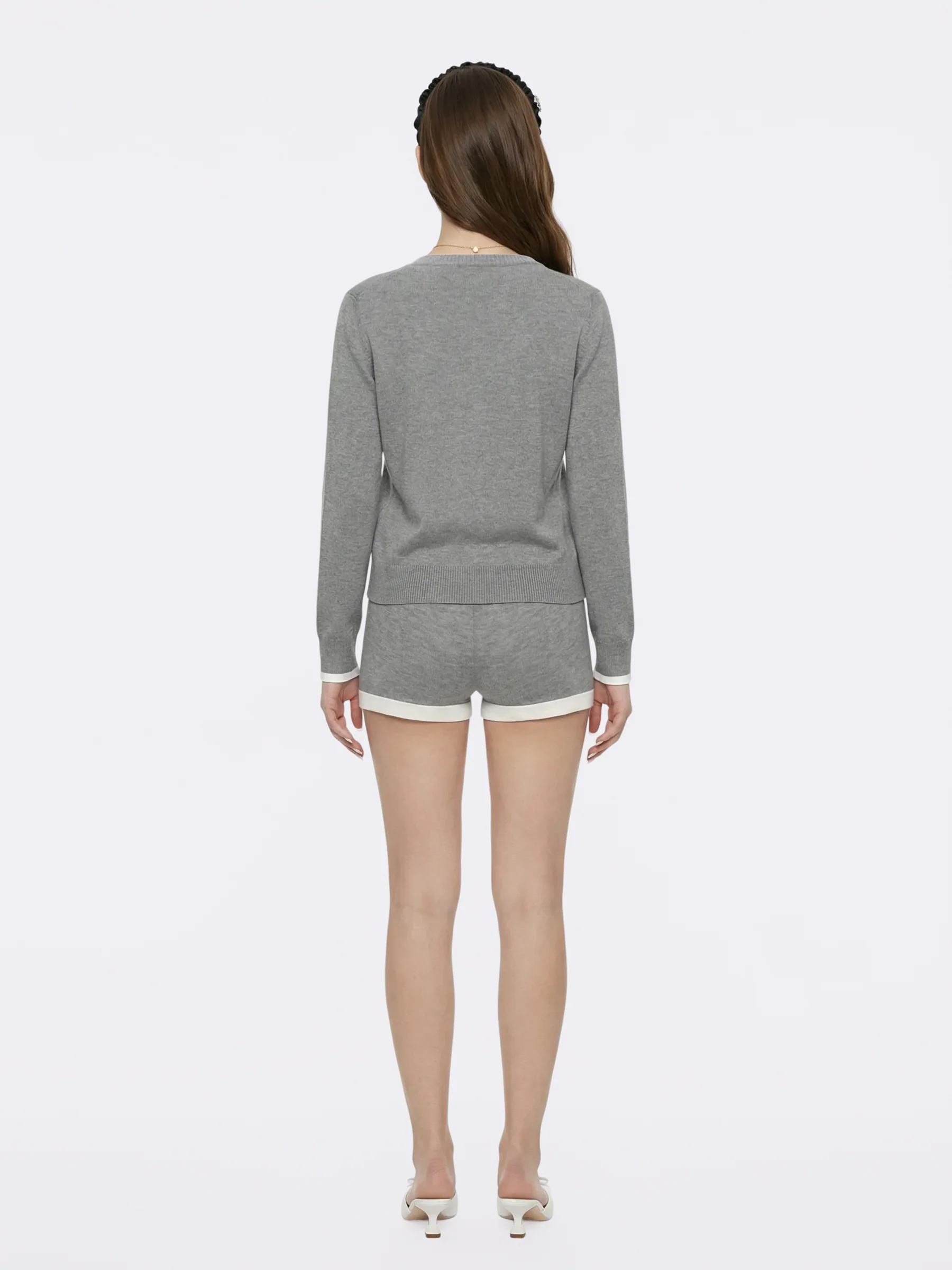 Ava Relaxed Grey Knit Cardigan - Image 3