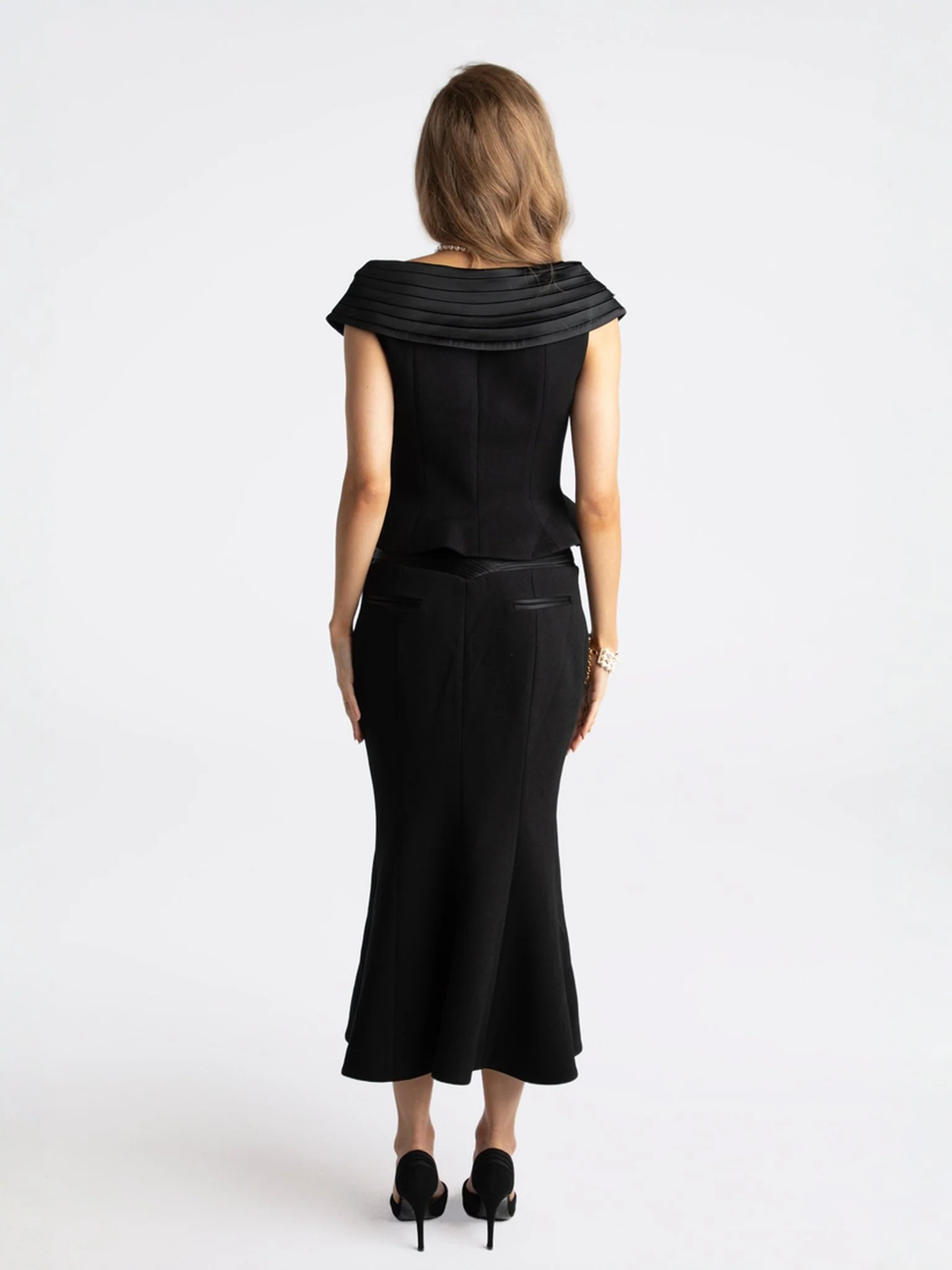 Belle Satin Skirt (Black) (Final Sale) - Image 4