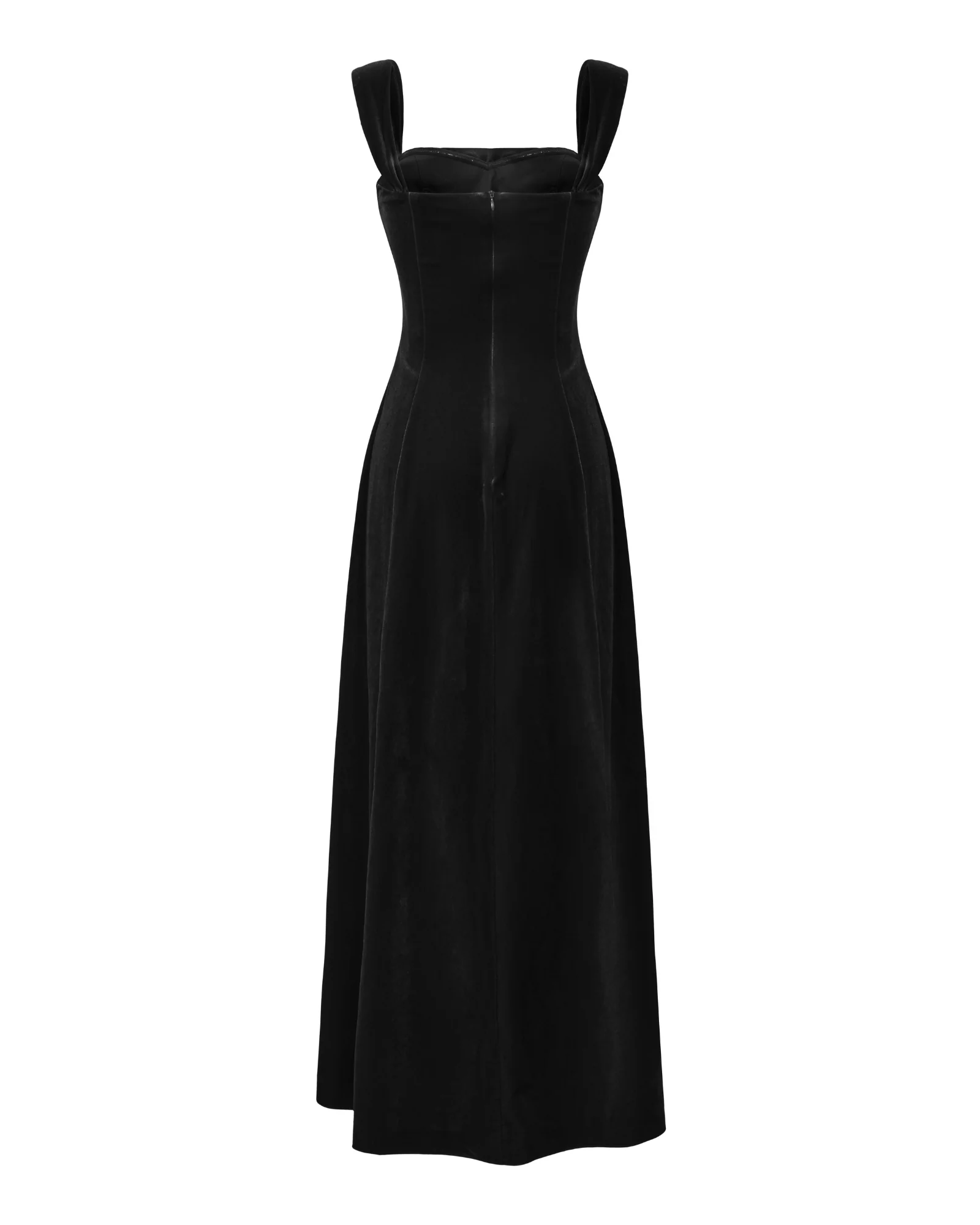 Belle Velvet Maxi Dress (Black) - Image 5