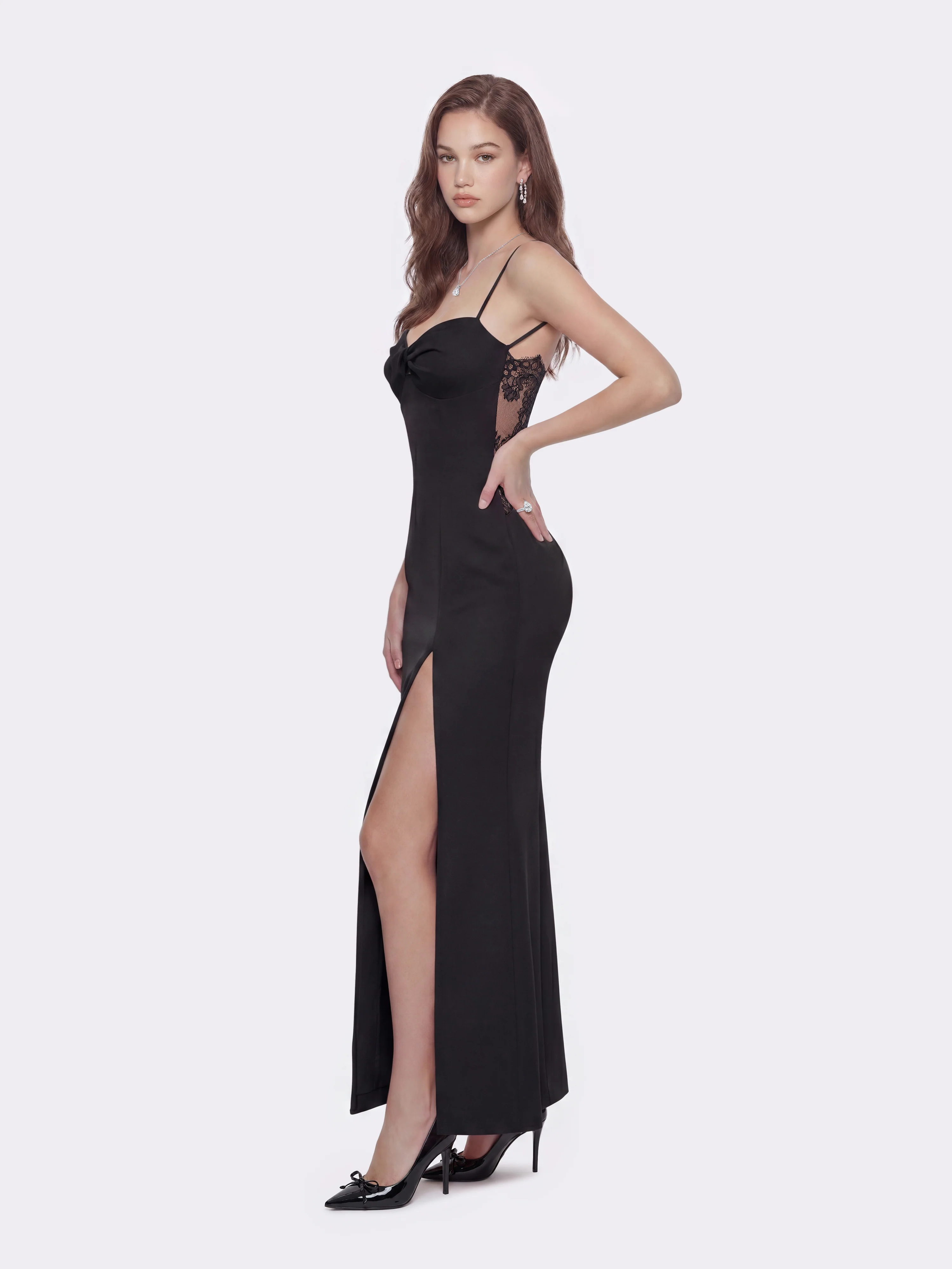 Brielle Twist-Front Black Dress - Image 2