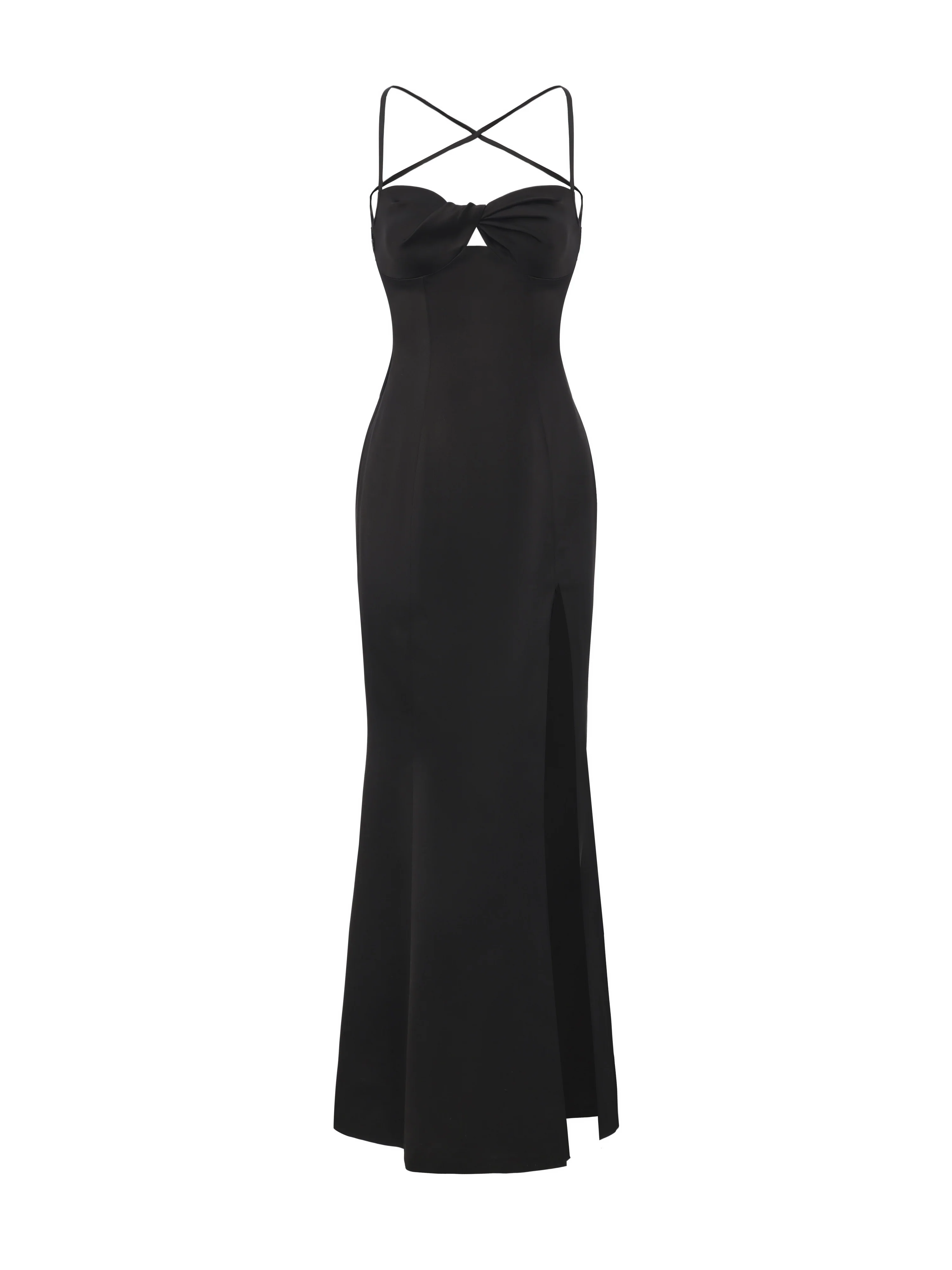 Brielle Twist-Front Black Dress - Image 5