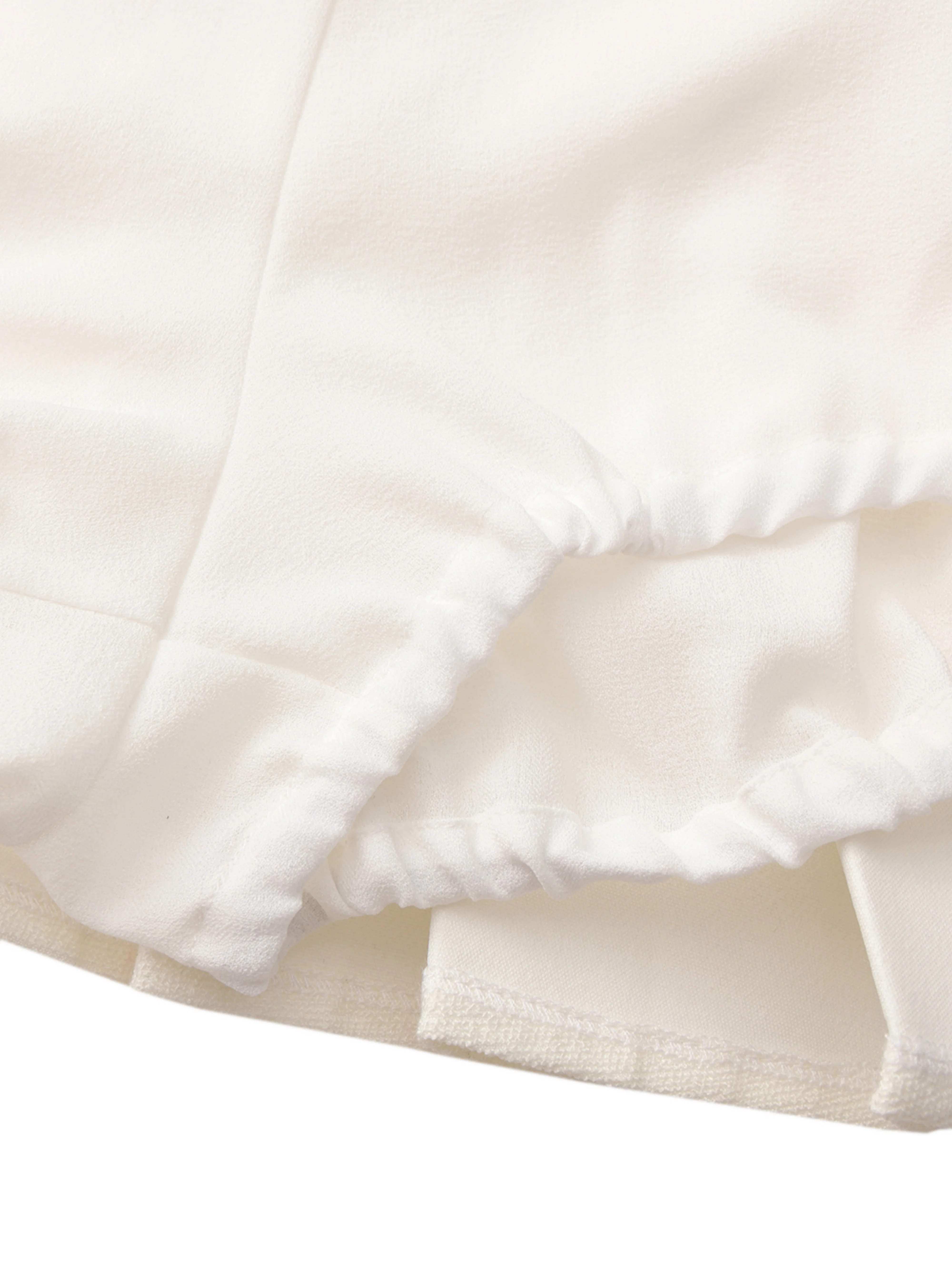 Camille Tailored Pleated White Mini Skirt - Image 7