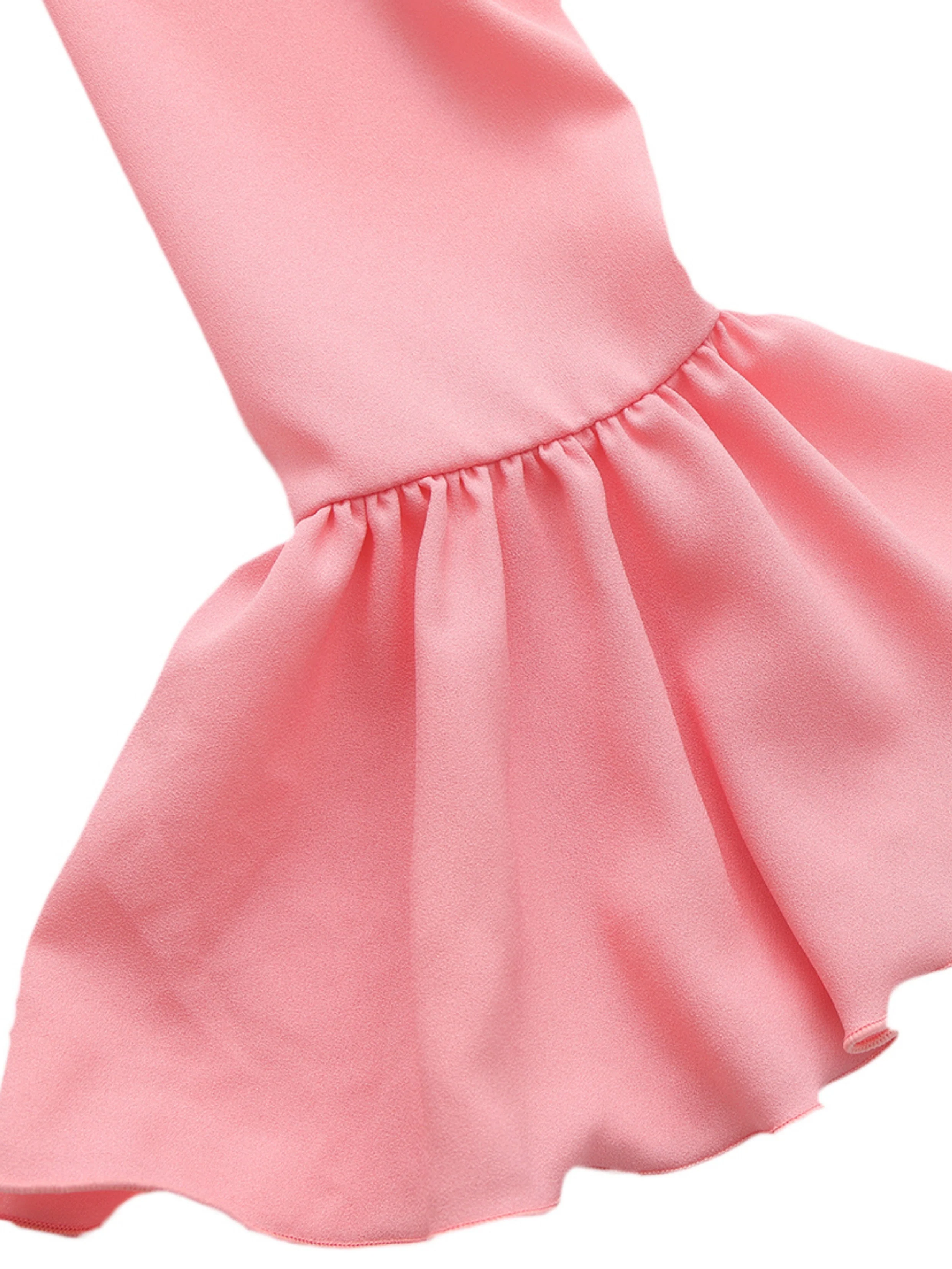 Charlotte Ruffle Pink Dress - Image 11