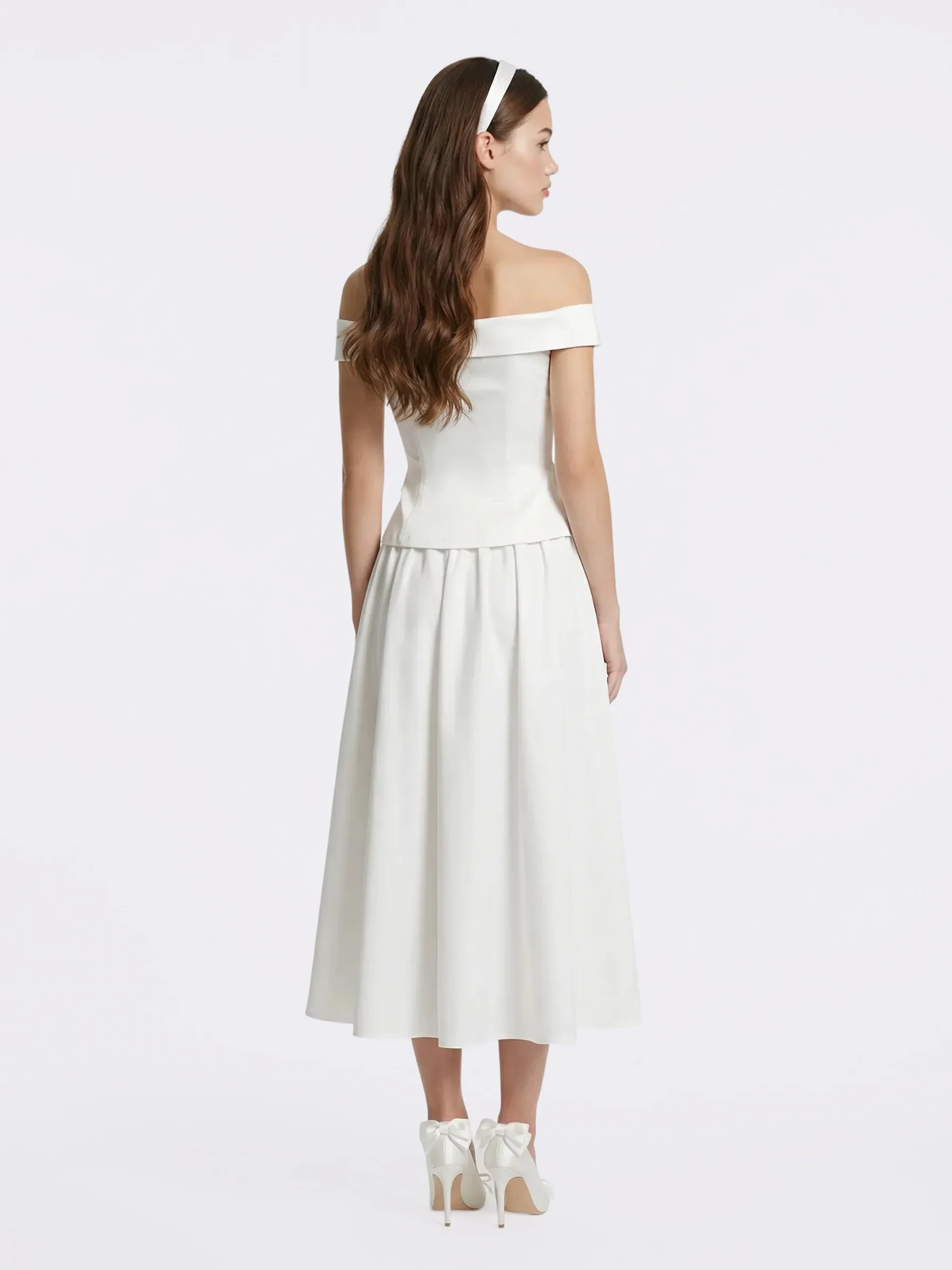 Claudine Off-Shoulder White Cropped Top - Image 7