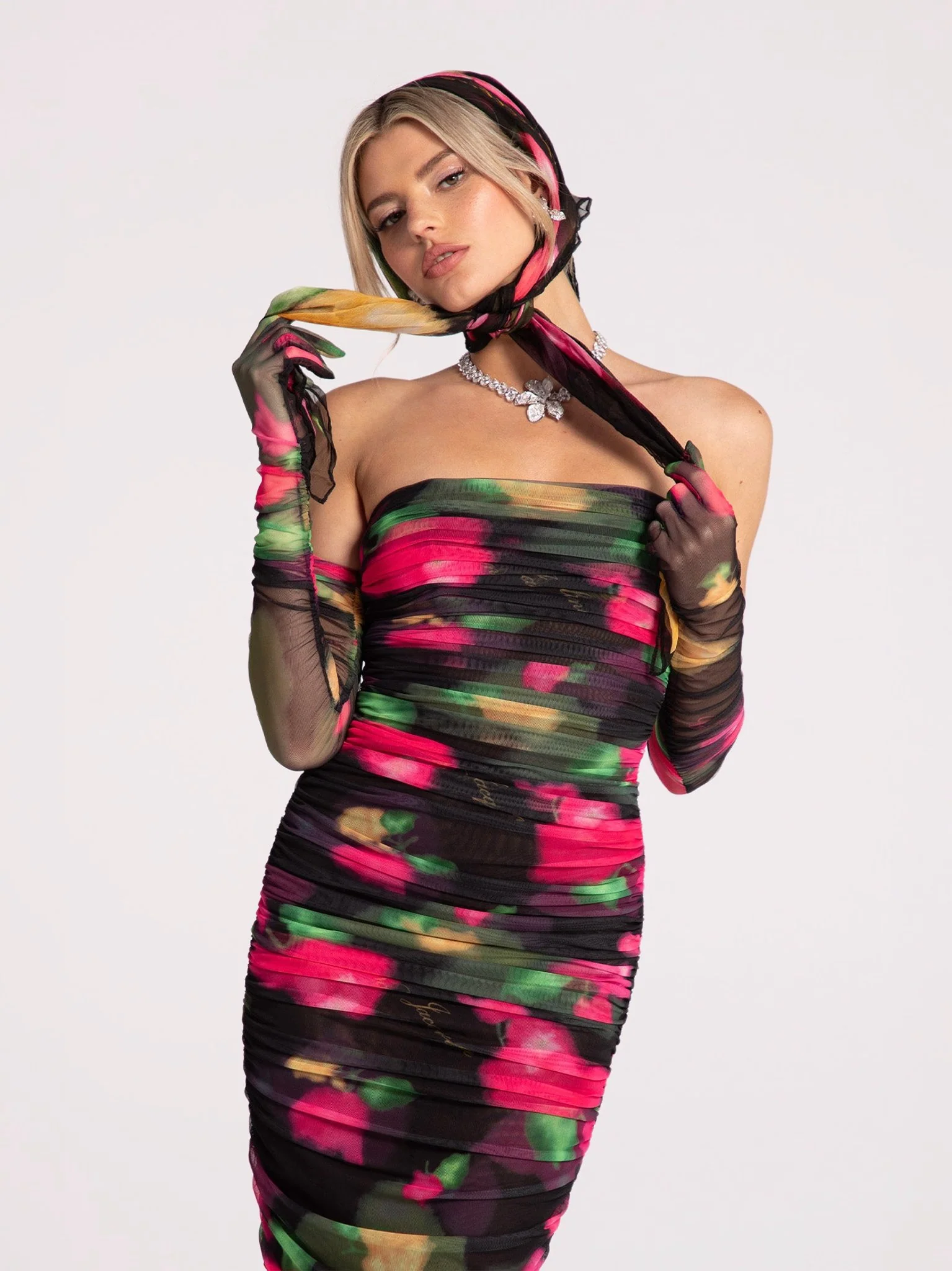 Cordelia Dress With Gloves (Floral) (Final Sale) - Image 3