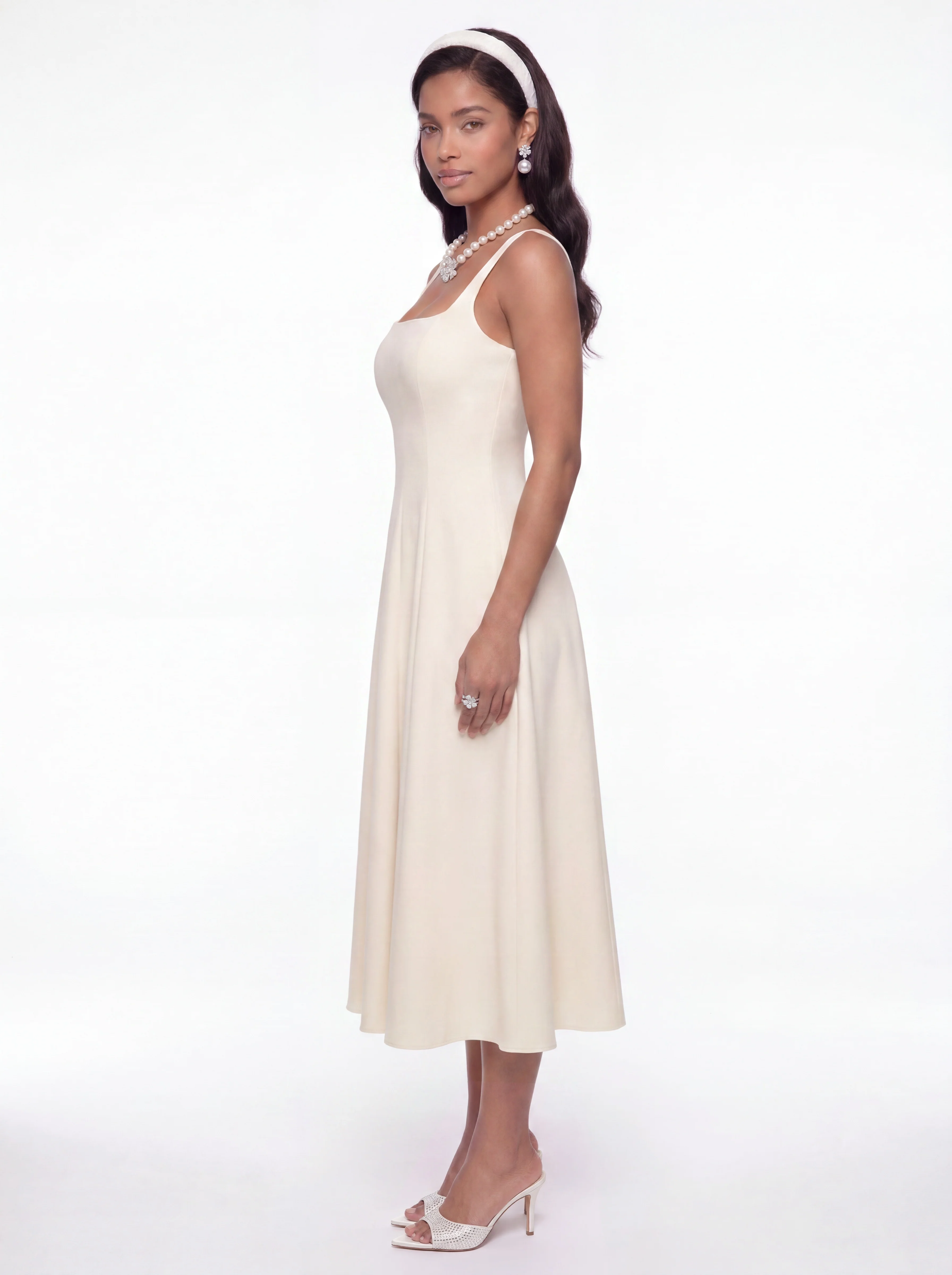 Delilah Cut Out Champagne Dress - Image 6