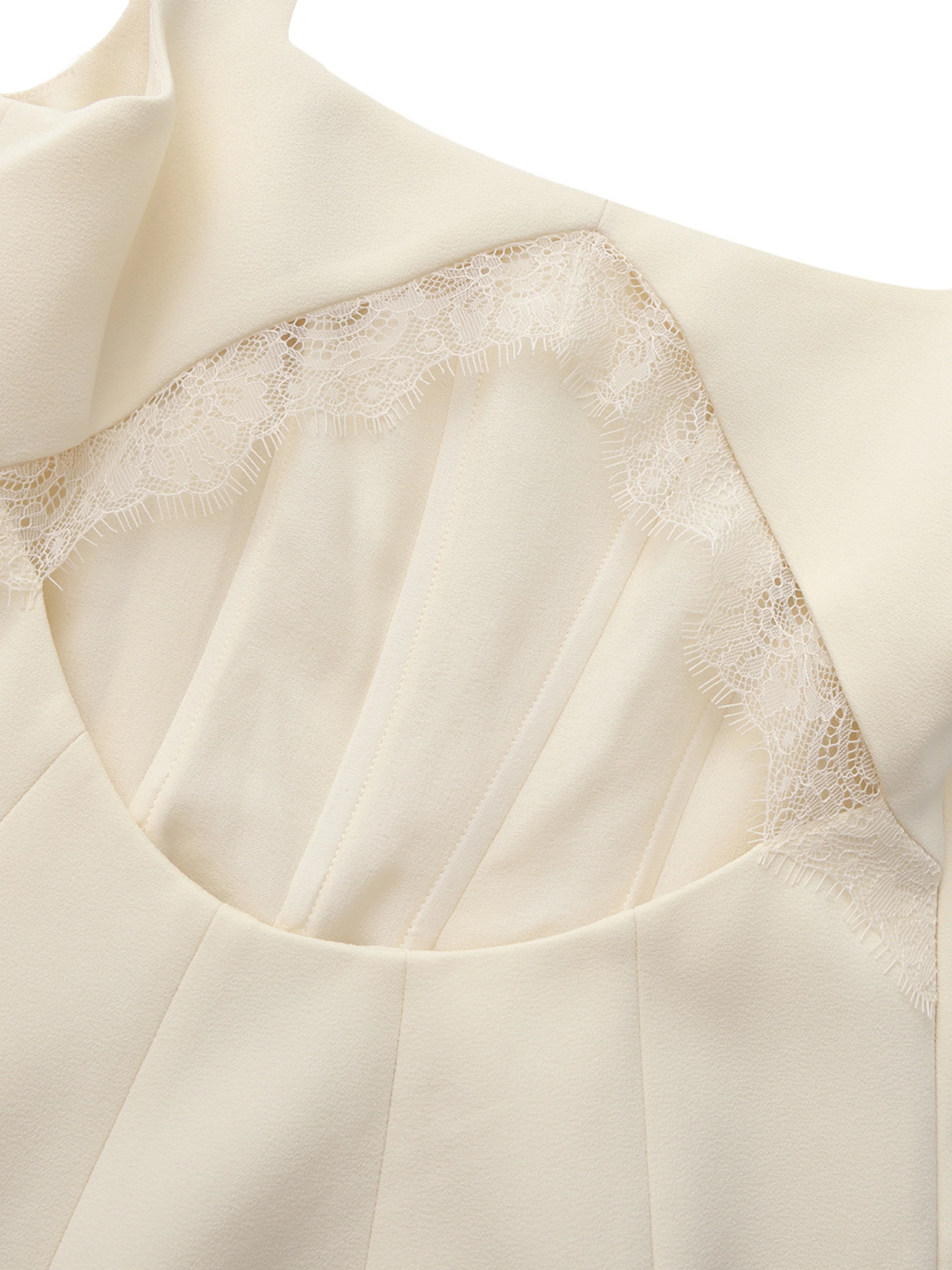 Delilah Cut Out Champagne Dress - Image 9