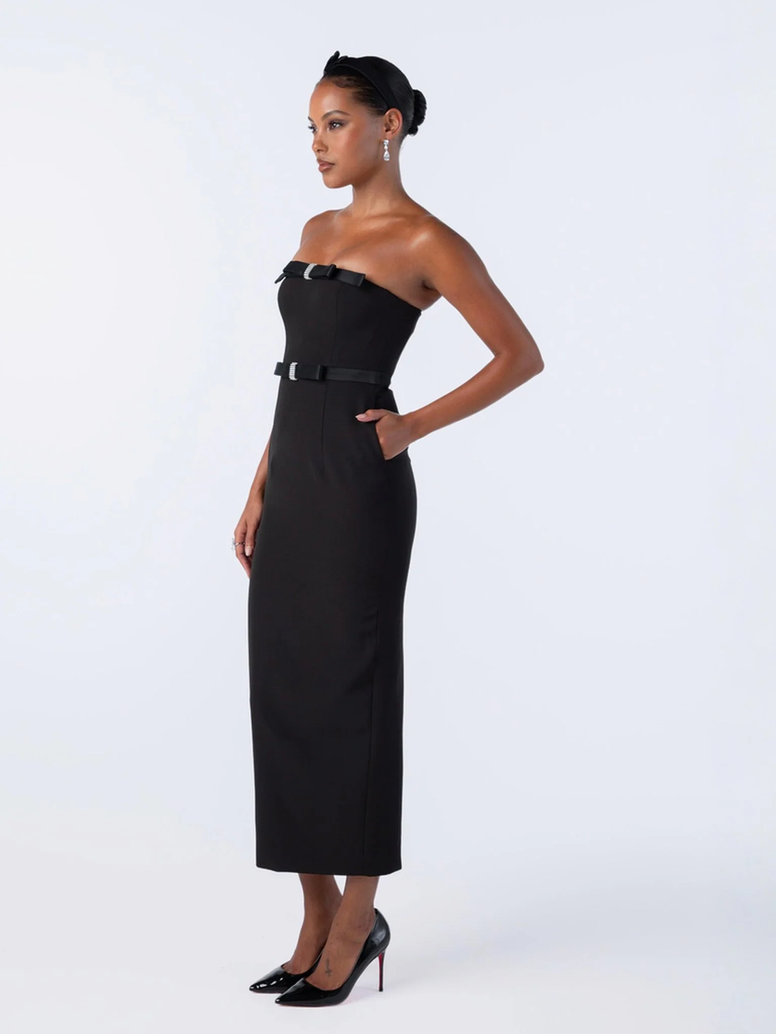 Demi Bow Dress (Black) (Final Sale) - Image 4