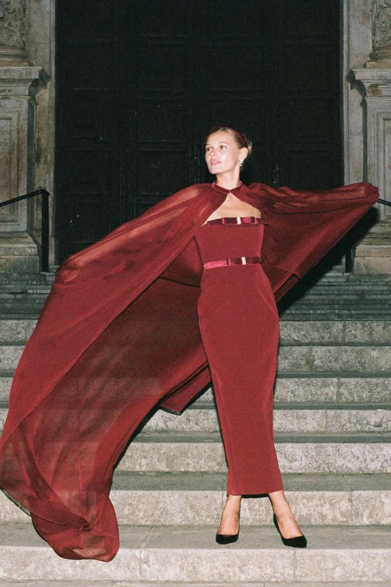 Demi Bow Dress (Red) (Final Sale) - Image 2