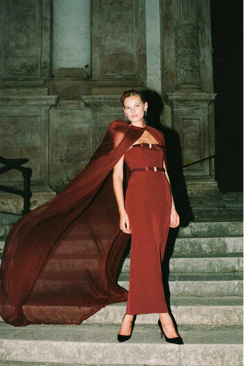 Demi Bow Dress (Red) (Final Sale) - Image 3