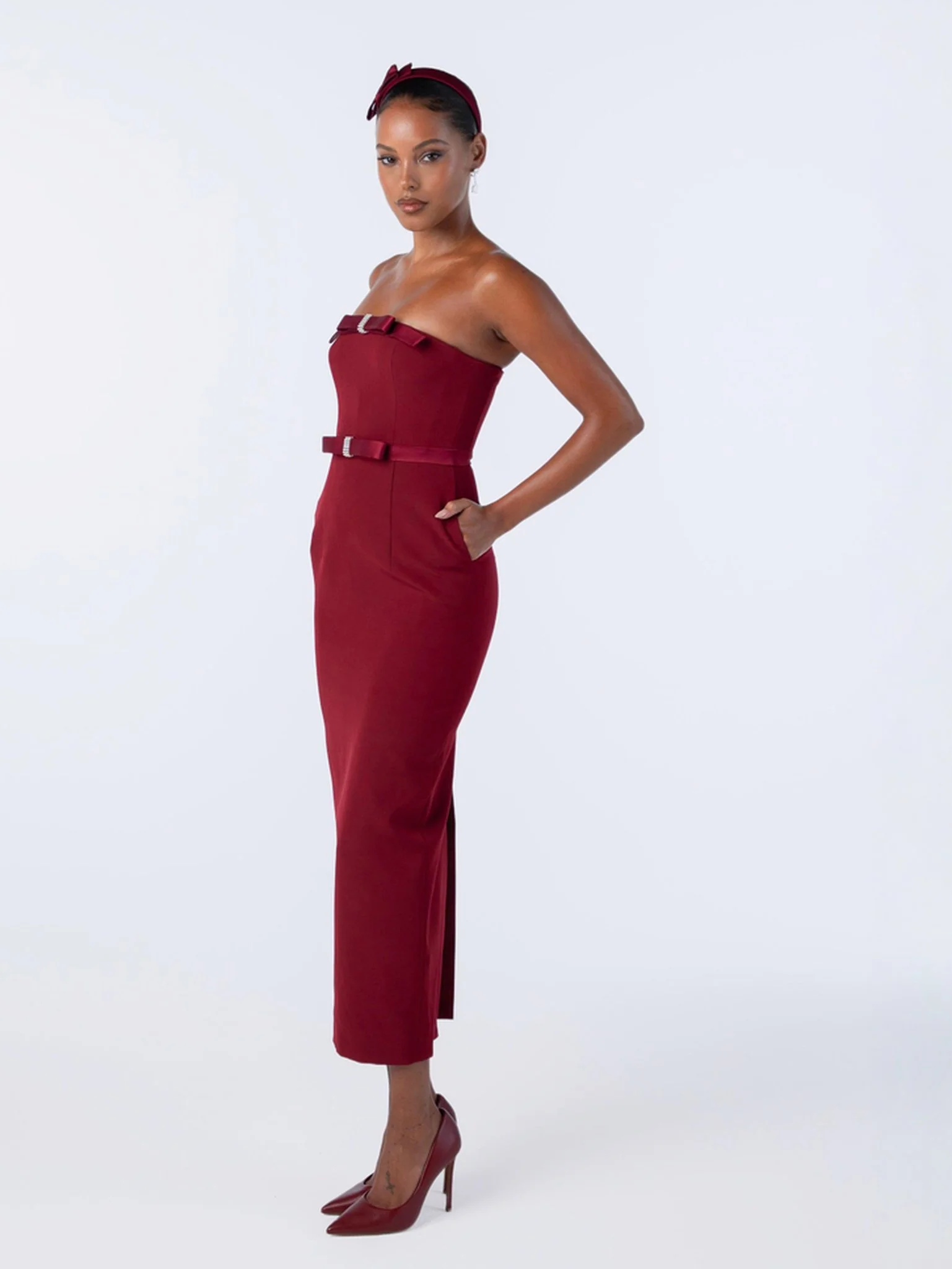 Demi Bow Dress (Red) (Final Sale) - Image 6