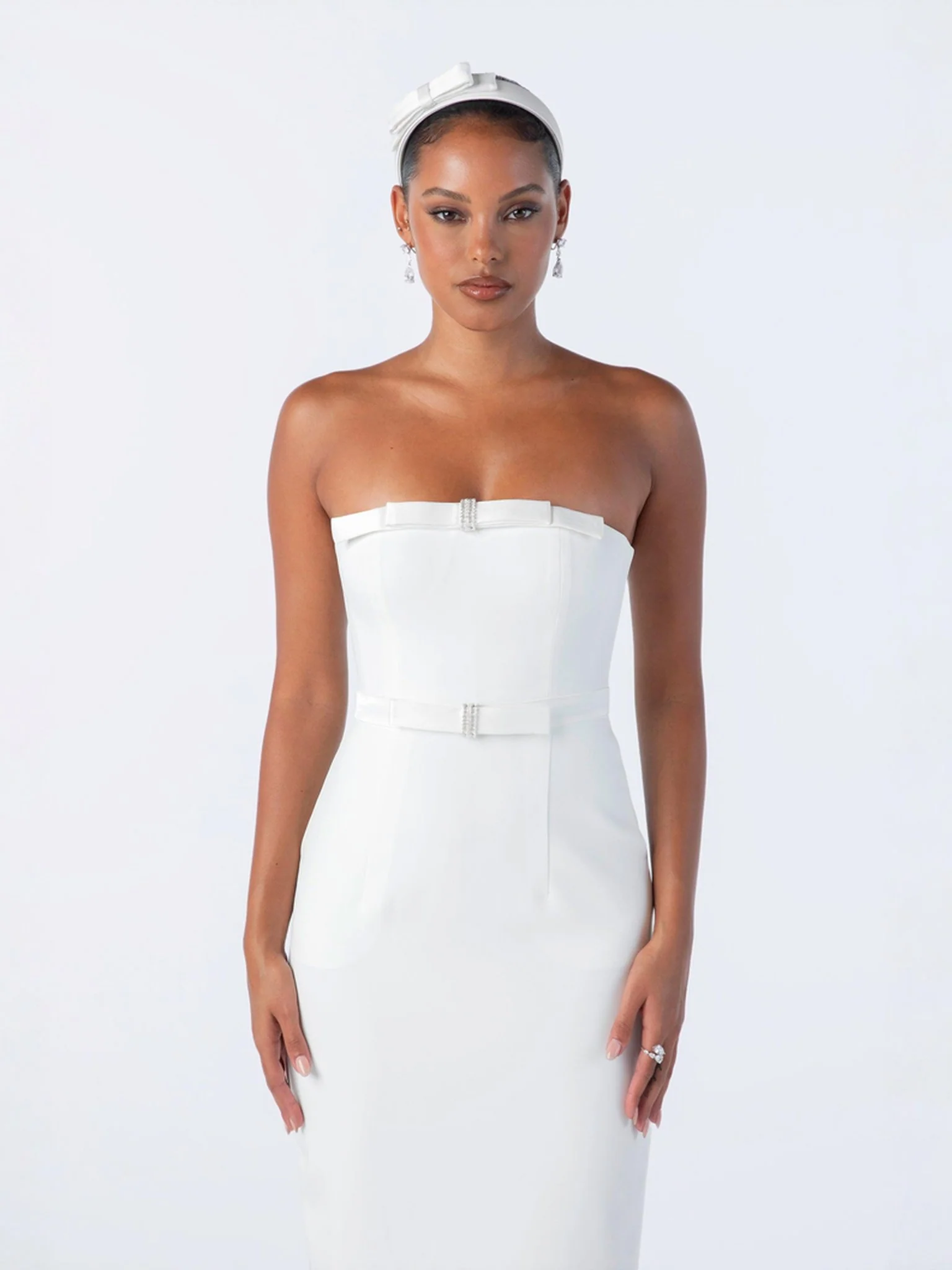 Demi Bow Dress (White) (Final Sale) - Image 3
