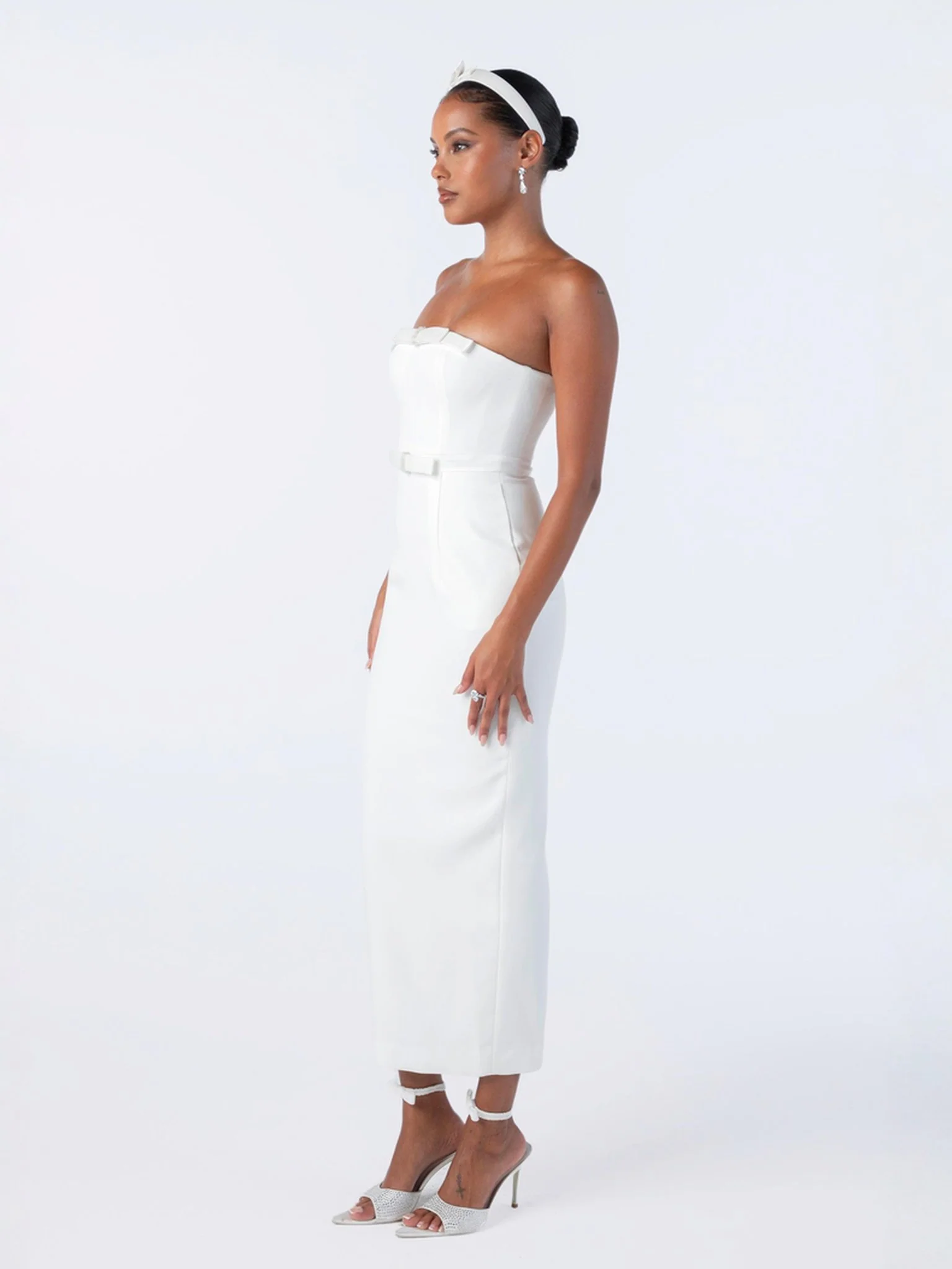 Demi Bow Dress (White) (Final Sale) - Image 4