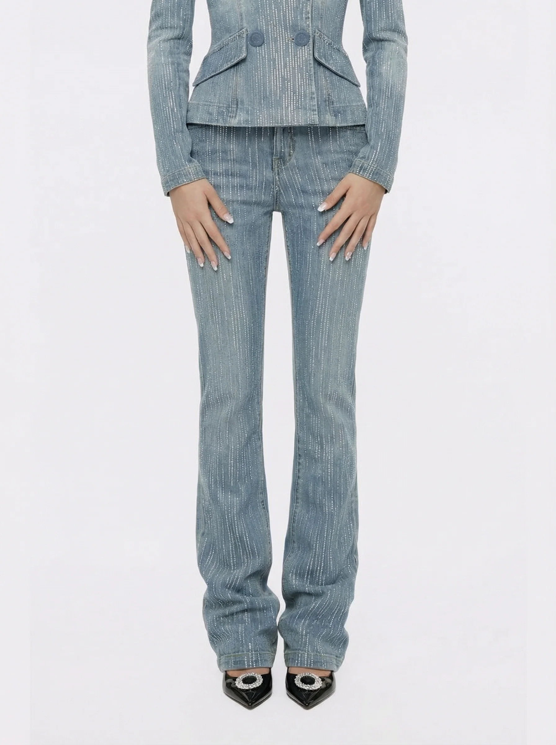 Gia High-Waist Crystal Jeans - Image 5
