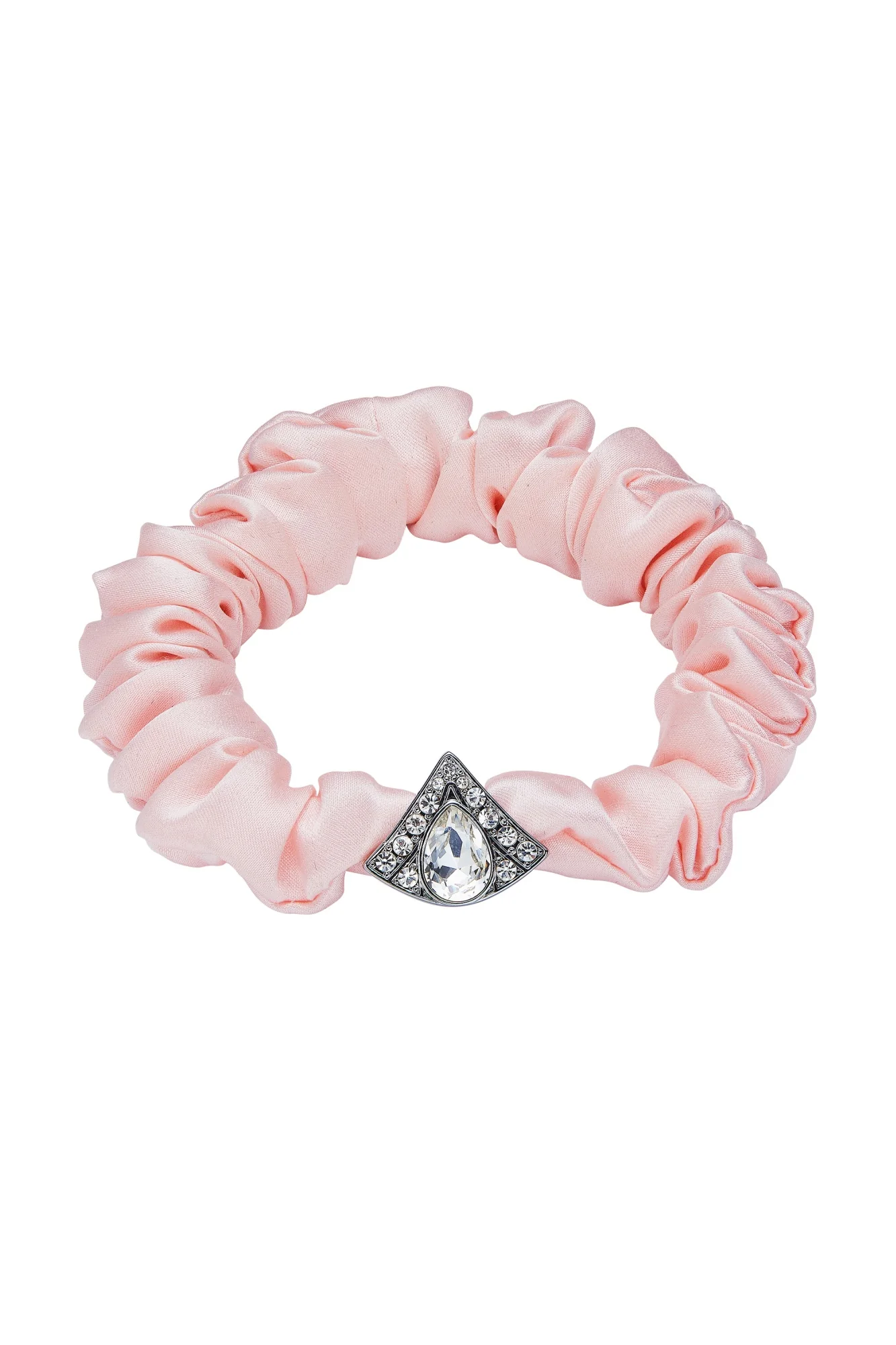 Helene Crystal-Detail Silk Pastel Scrunchie Set - Image 3