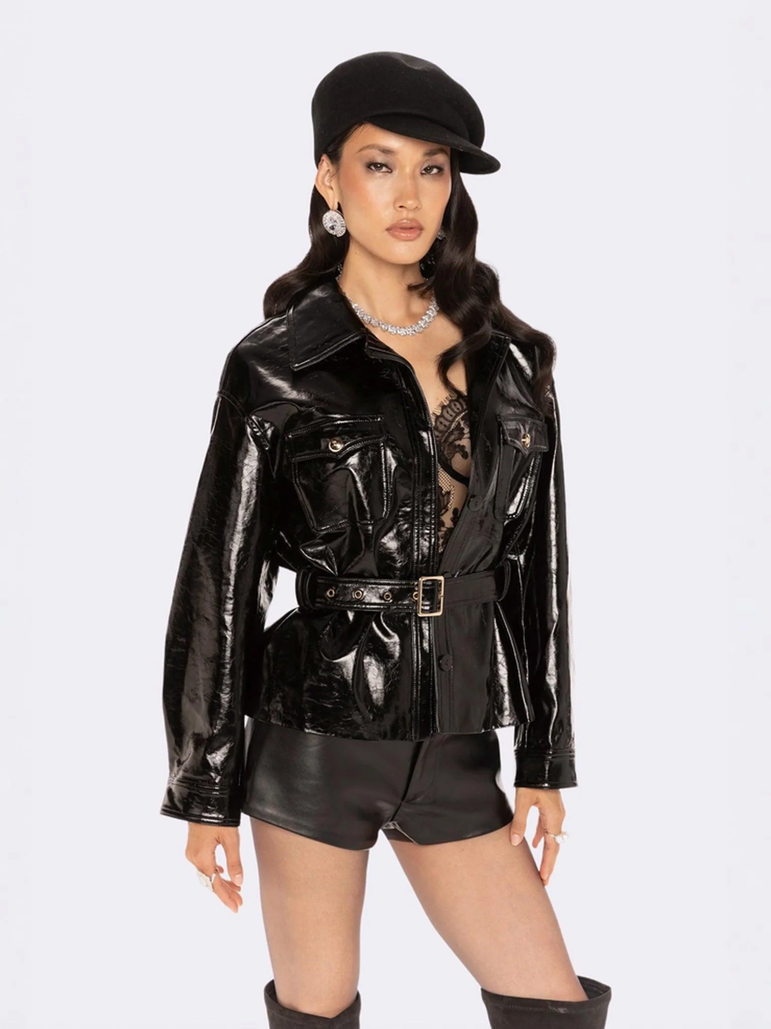 Isabella Vegan Leather Jacket (Black) (Final Sale) - Image 6