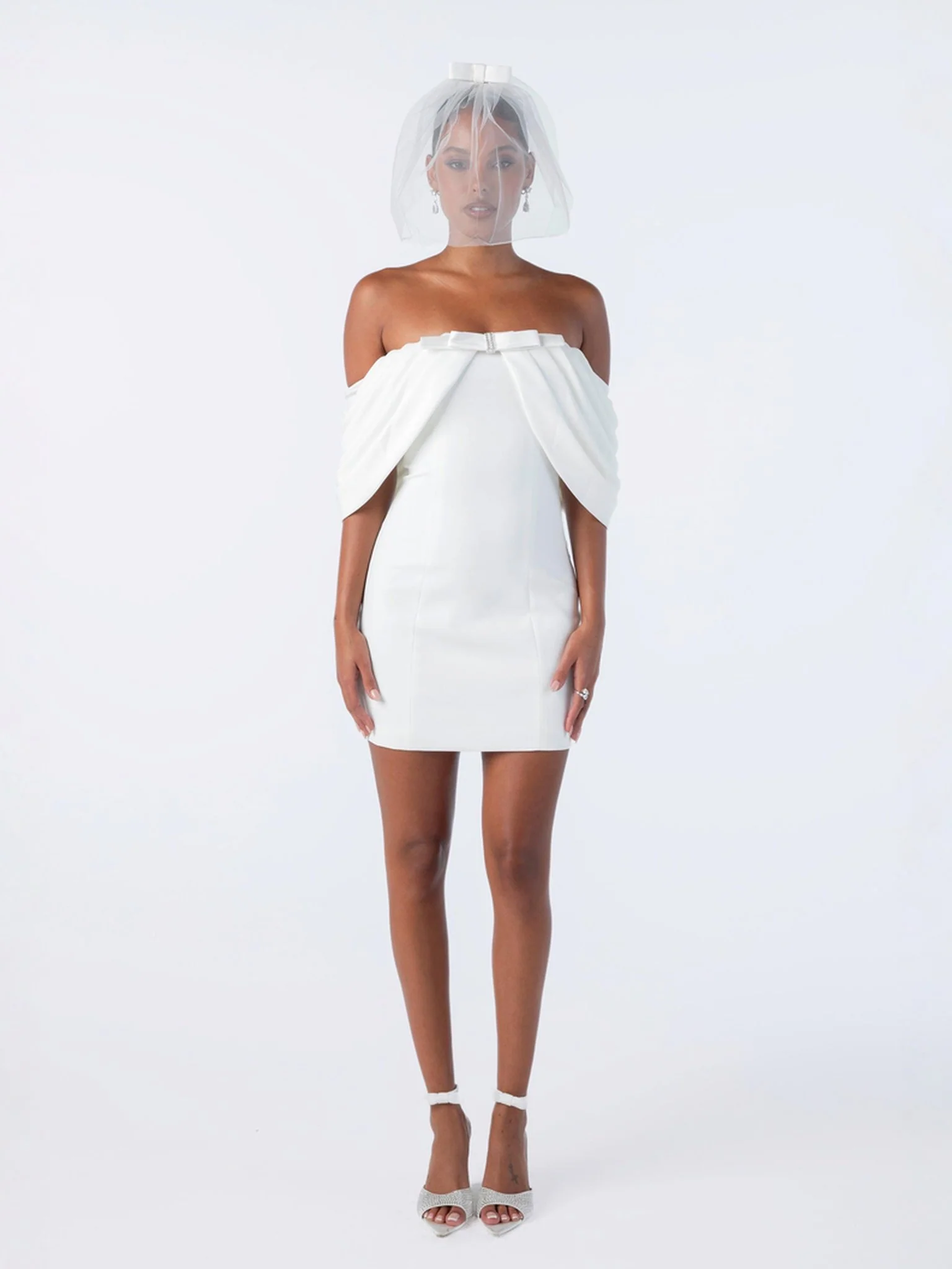 Kate Bow Dress (White) - Image 10