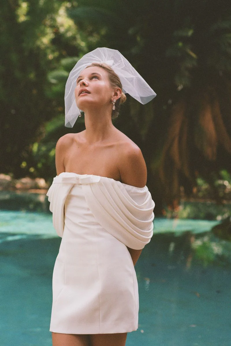 Kate Bow Dress (White) - Image 2
