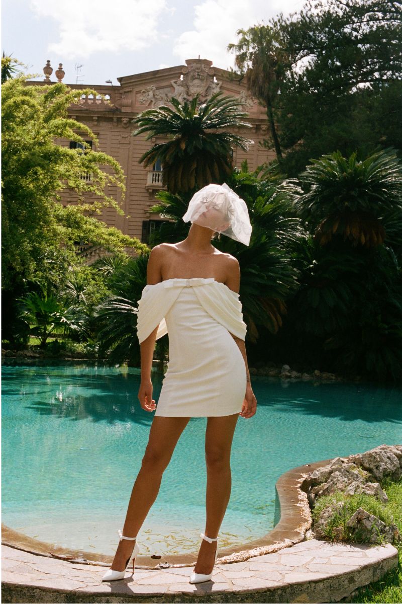 Kate Bow Dress (White) - Image 4