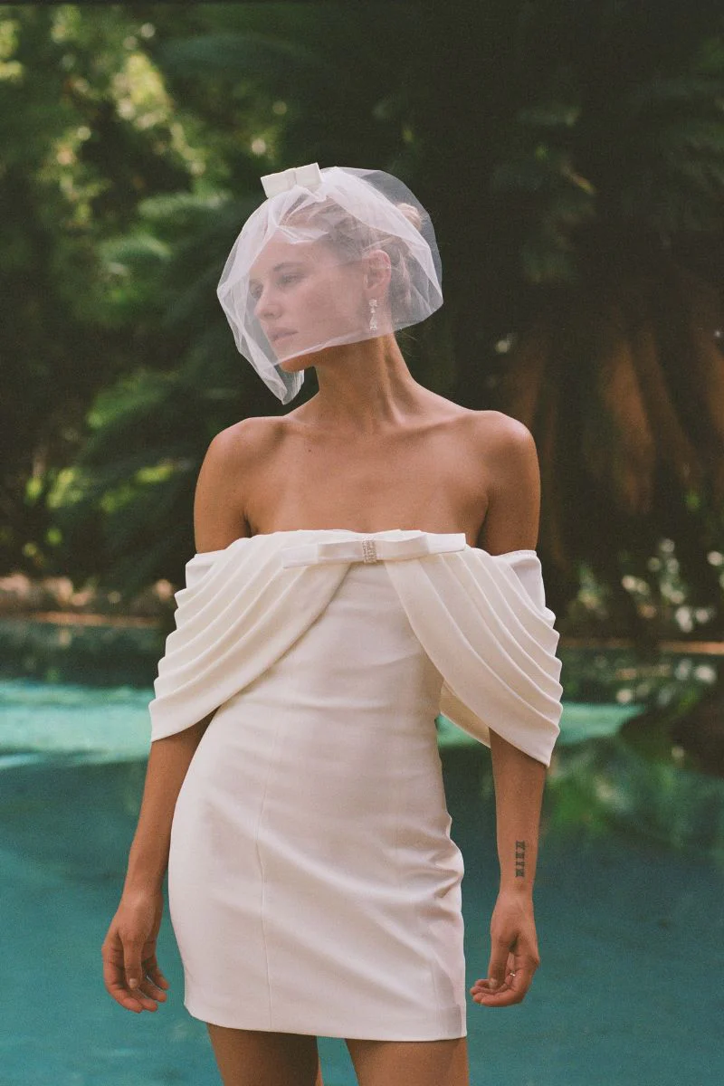 Kate Bow Dress (White) - Image 5