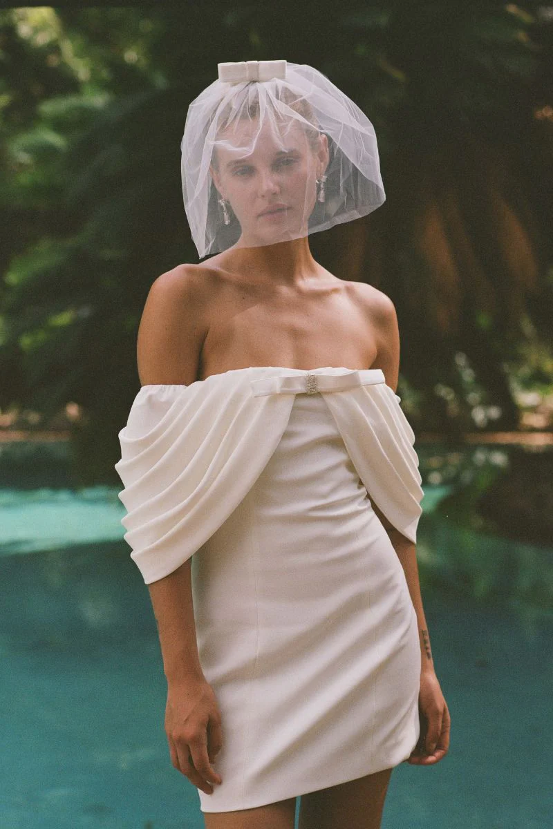 Kate Bow Dress (White) - Image 6