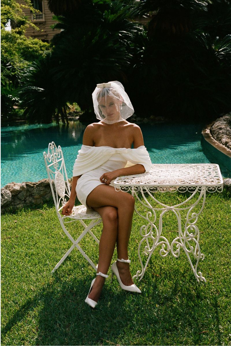Kate Bow Dress (White) - Image 7