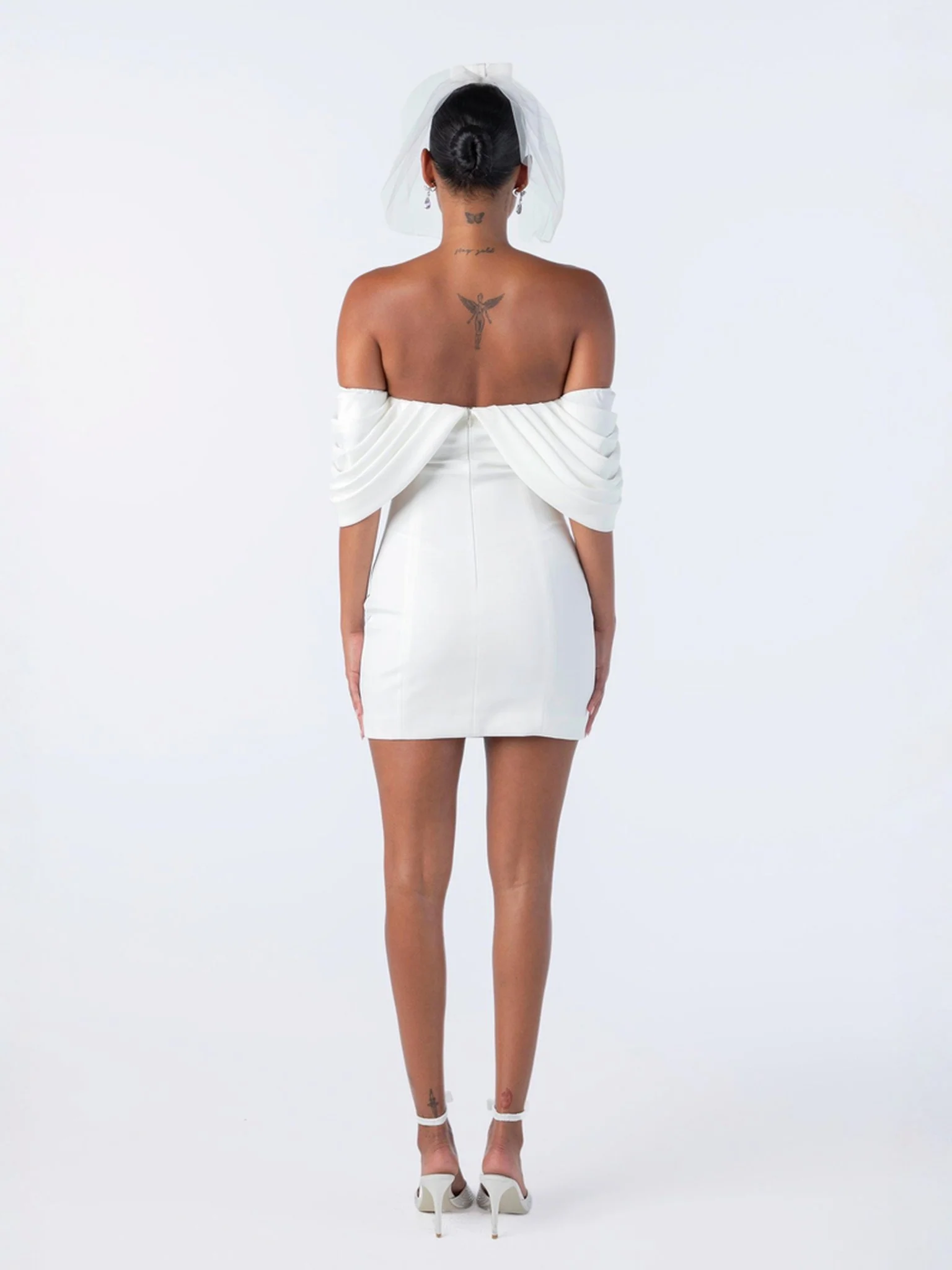 Kate Bow Dress (White) - Image 9