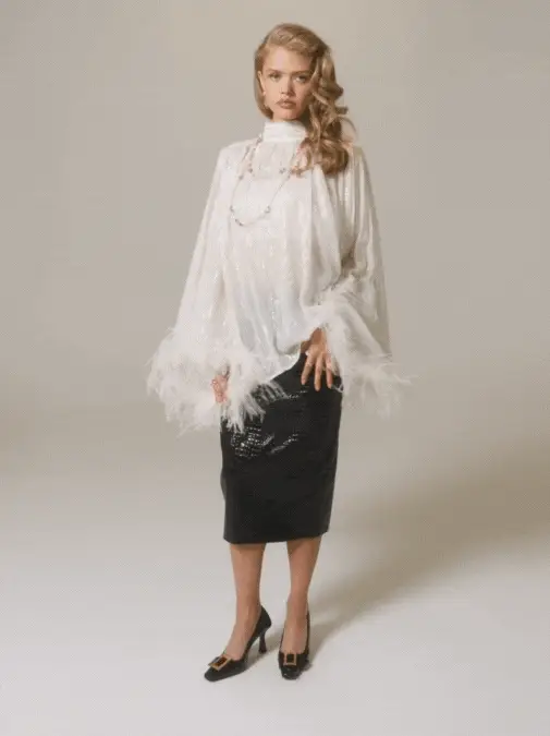 Keira Feather Top (White) (Final Sale) - Image 2