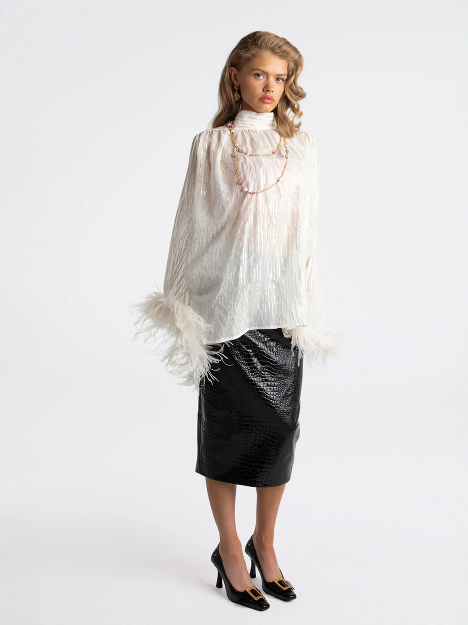 Keira Feather Top (White) (Final Sale) - Image 4