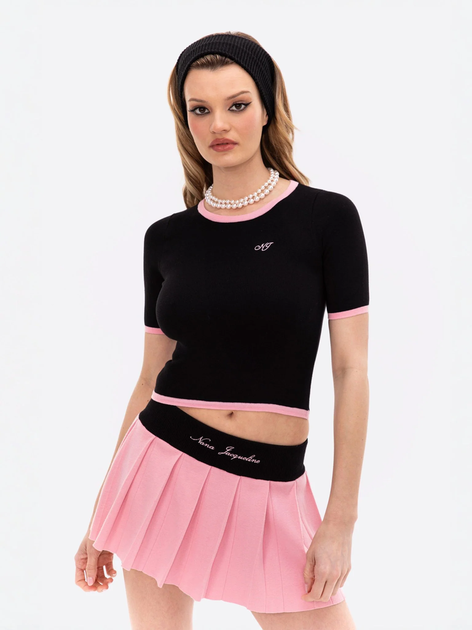 Luna Top (Black & Pink)