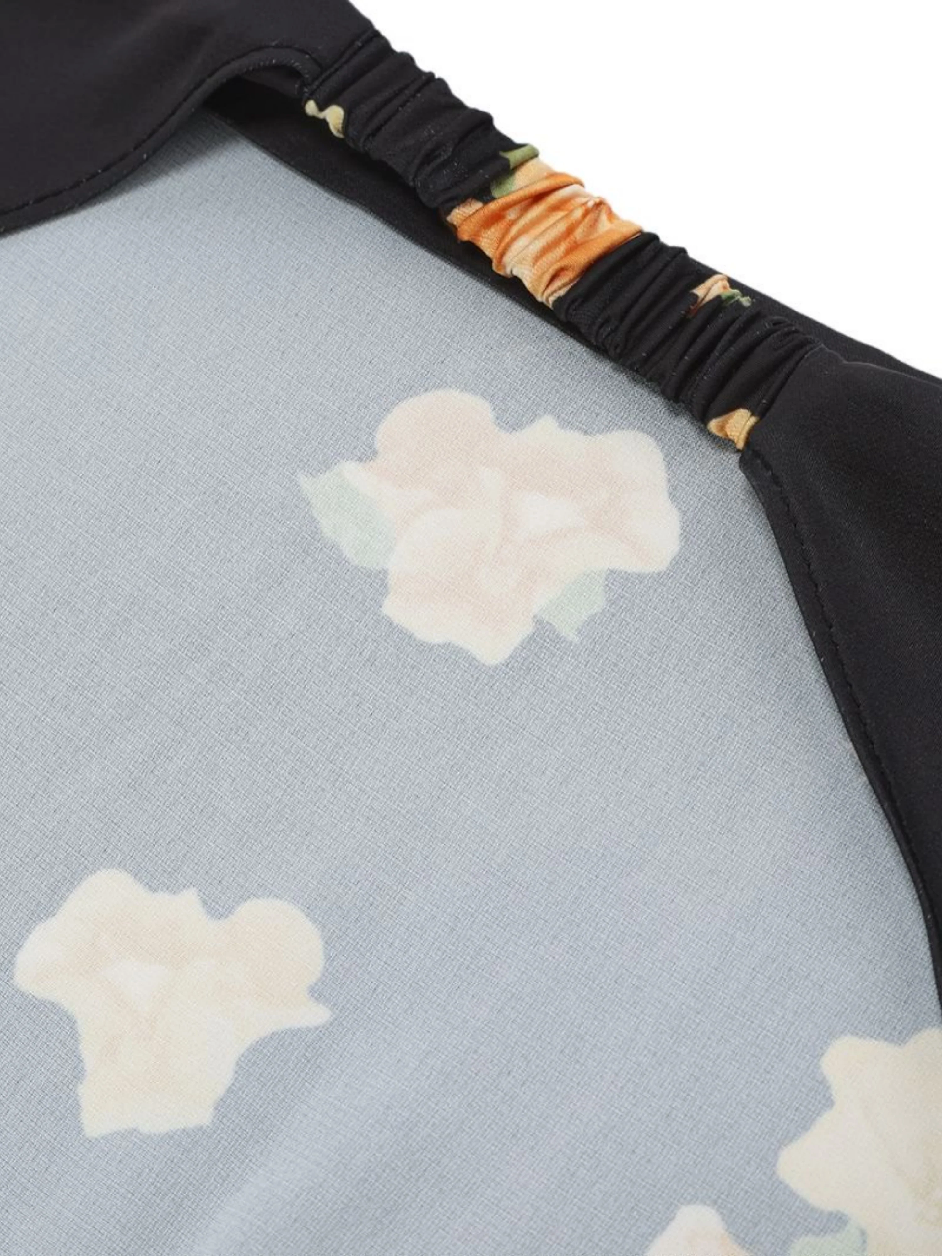 Mara Floral Black Hair Scarf - Image 5