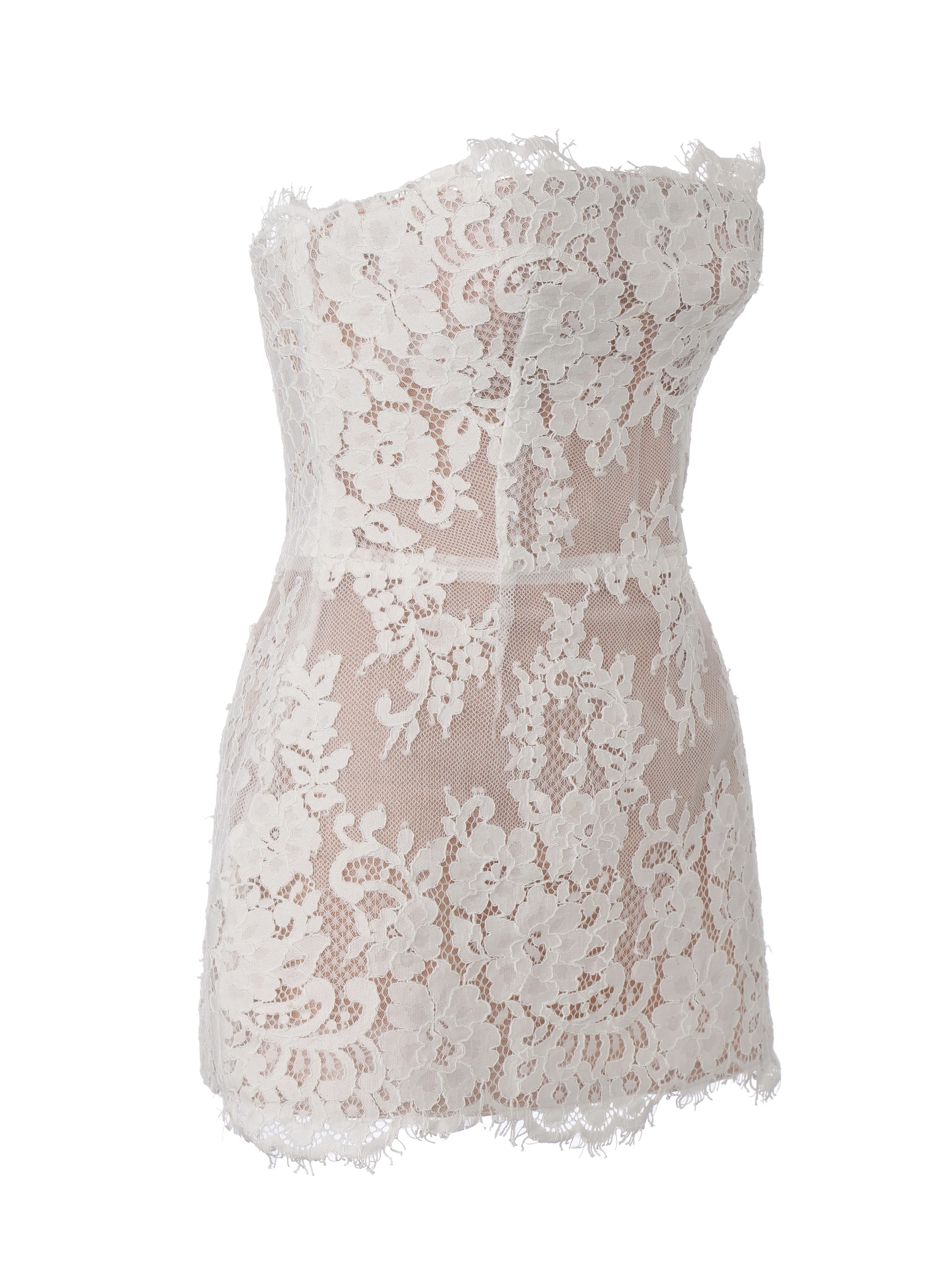 Mara Strapless White Dress - Image 13