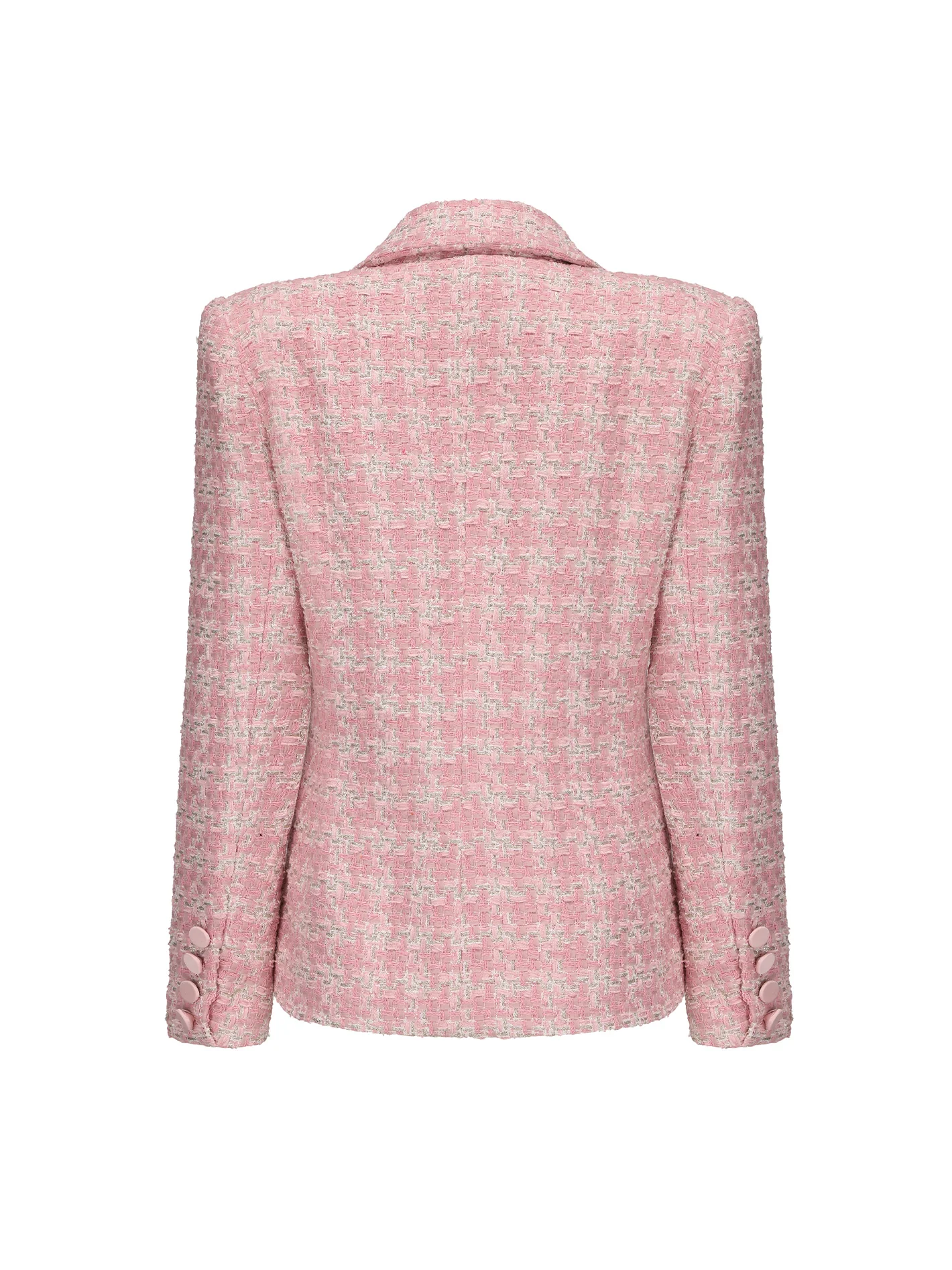 Maya Textured Lapel Pink Checkered Suit Jacket (Final Sale) - Image 6