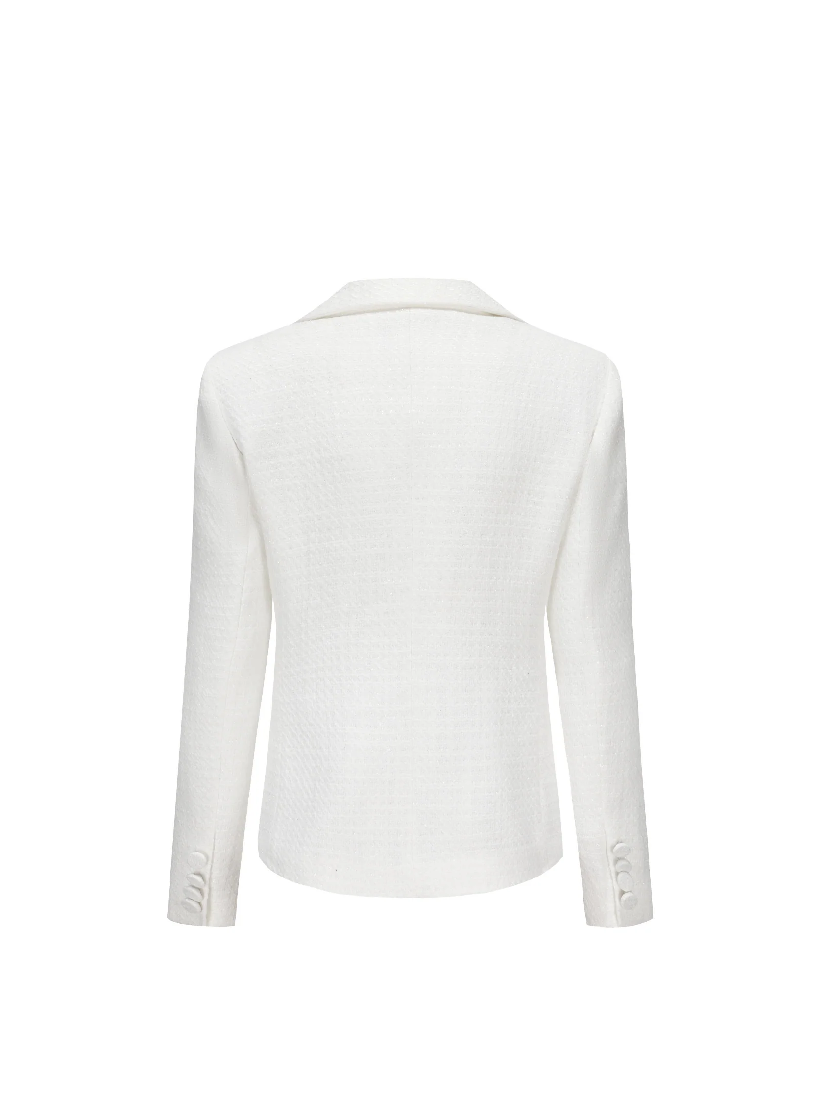 Maya Textured Lapel White Suit Jacket (Final Sale) - Image 7