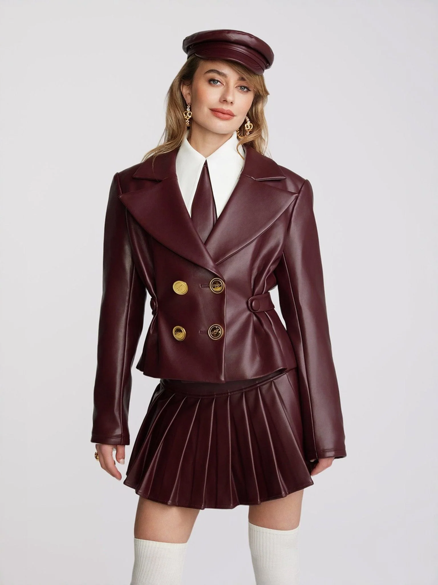 Mirabel Faux Leather Jacket (Brown) (Final Sale)