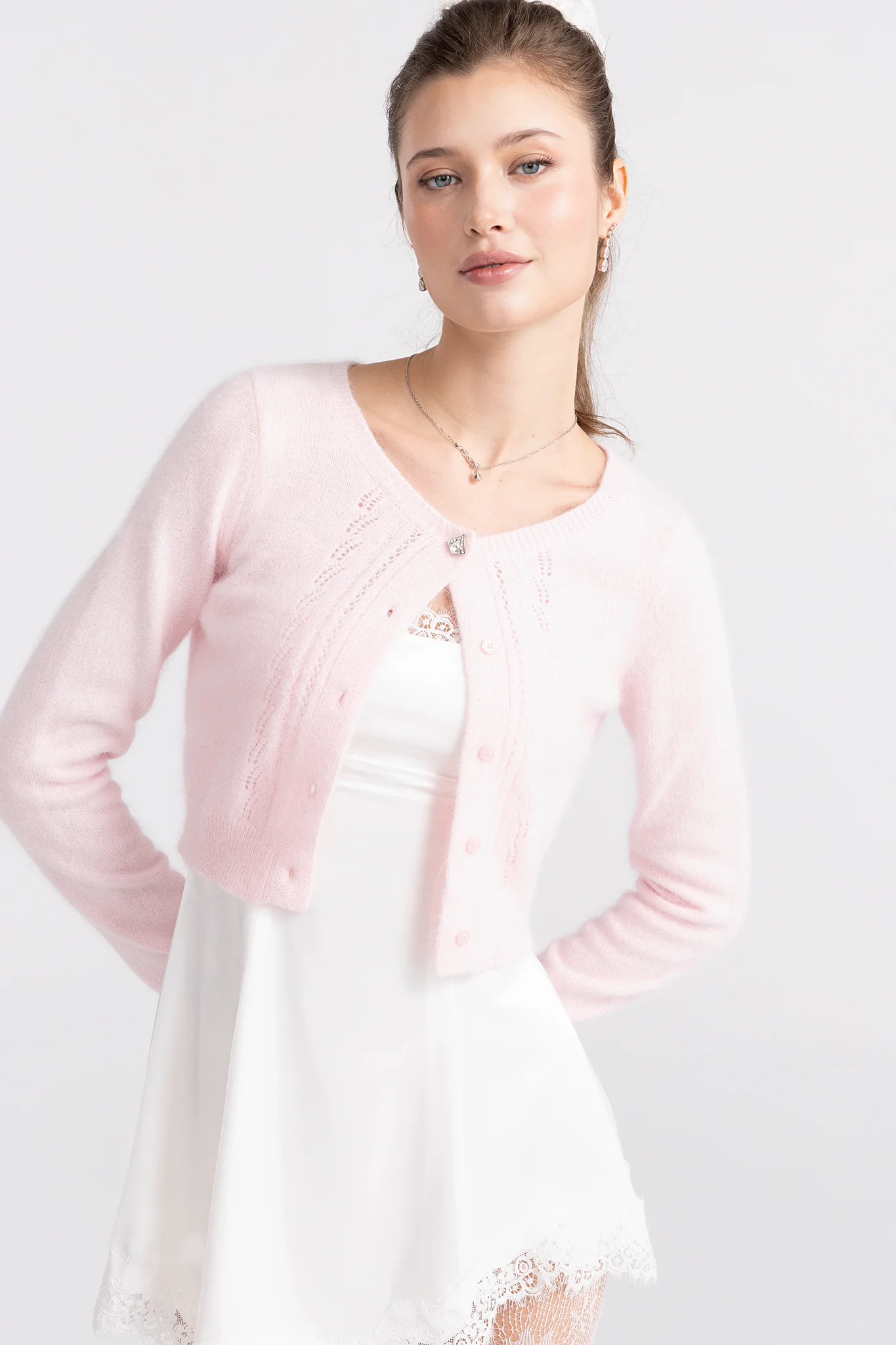 Mirabelle Knitted Cardigan (Pink)