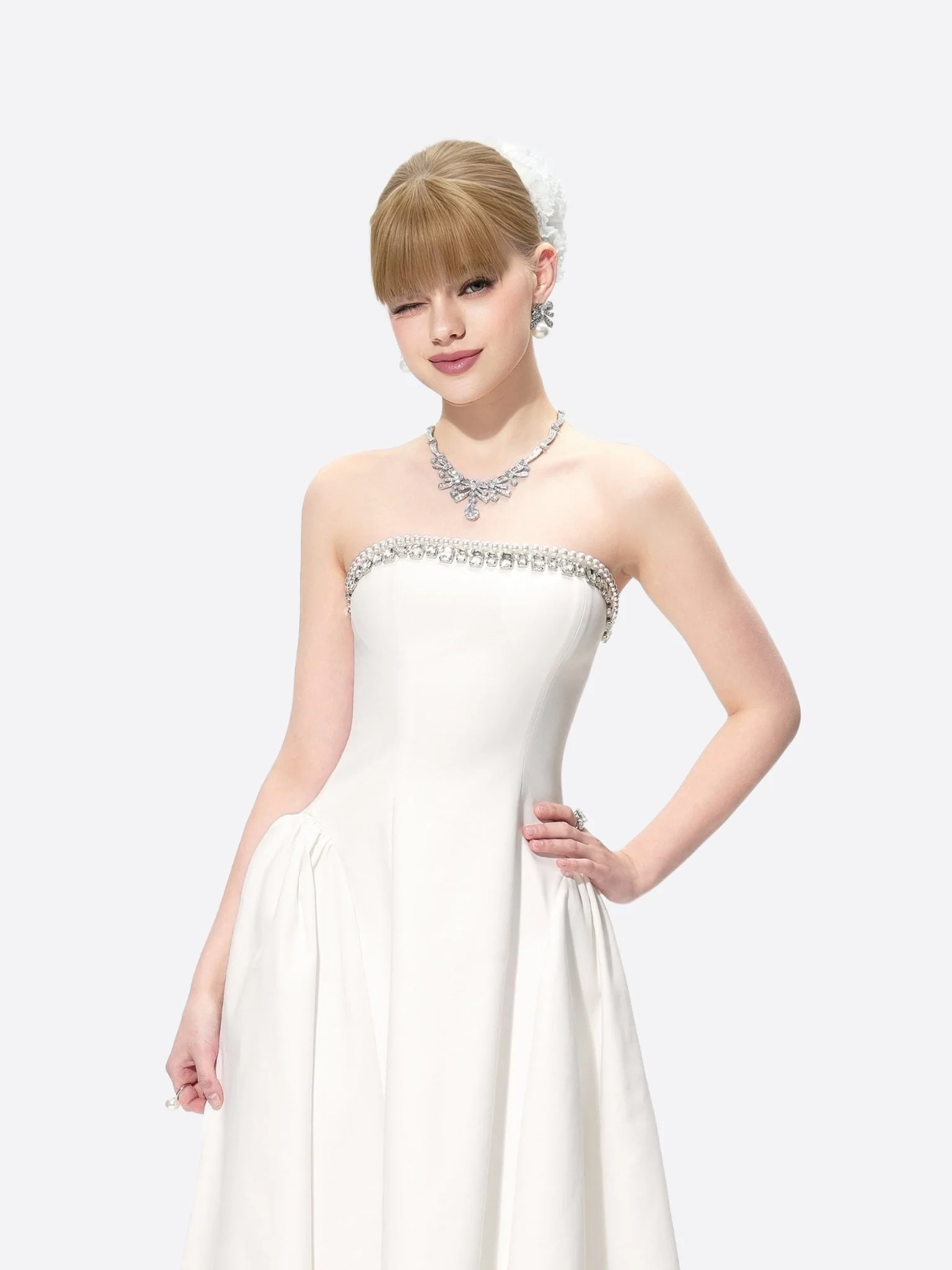 Nicolette Dress (White) - Image 3
