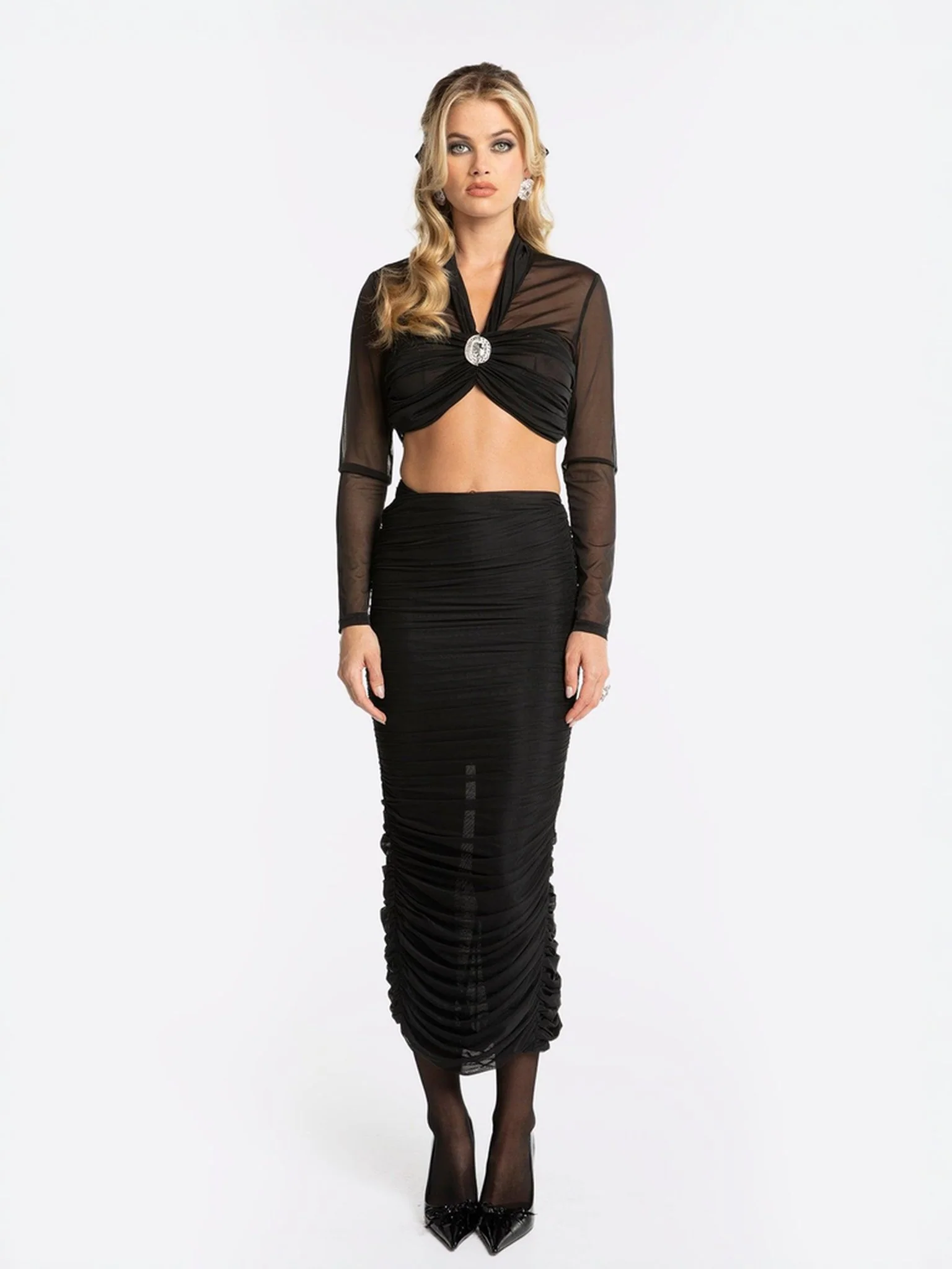 Pia Mesh Top (Black) (Final Sale) - Image 6