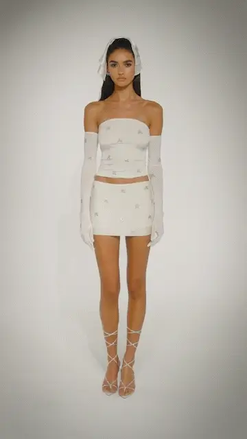 Rosana Embroidered Skirt (White) (Final Sale) - Image 3