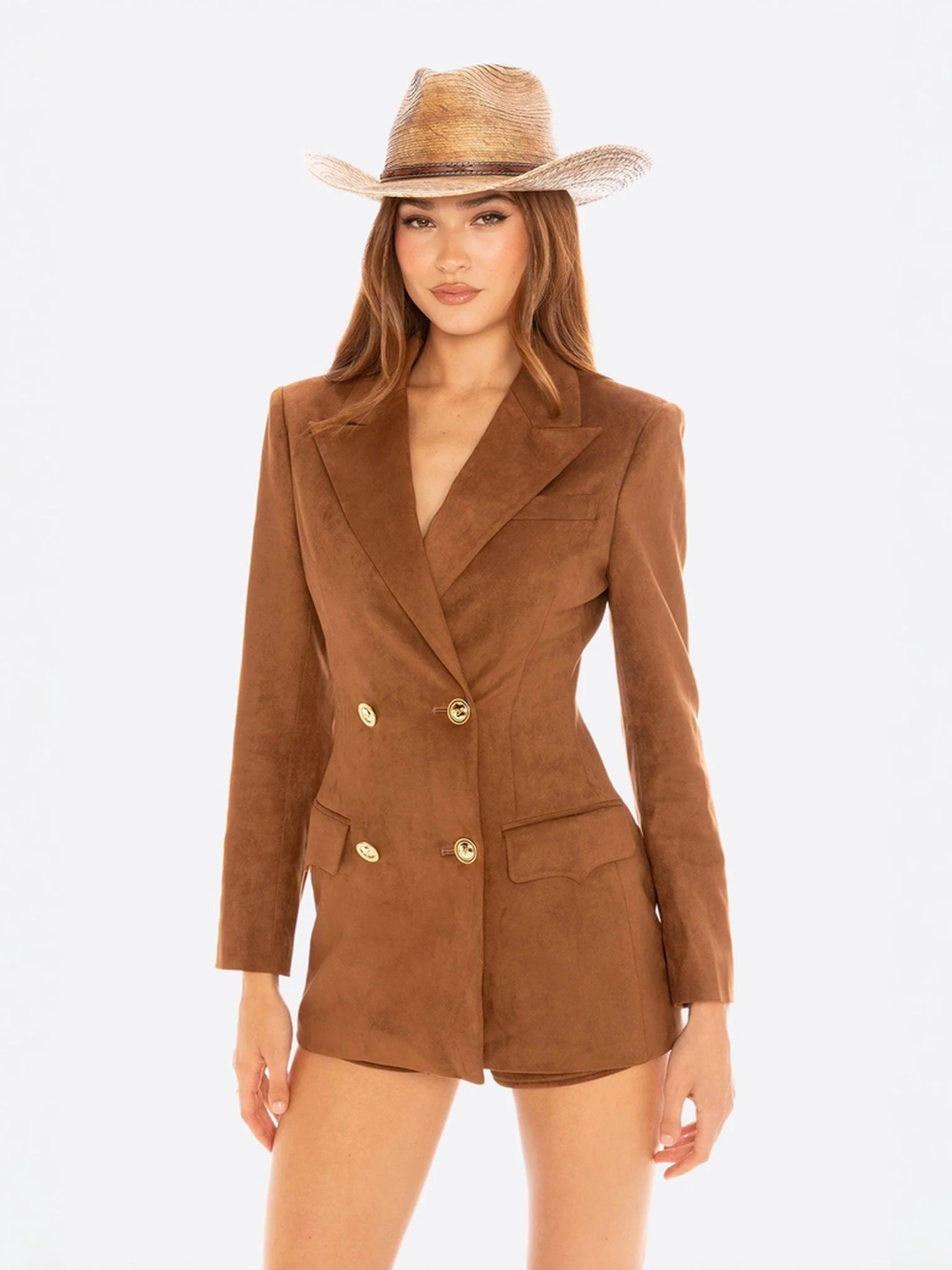 Sienne Suede Blazer (Brown) - Image 5